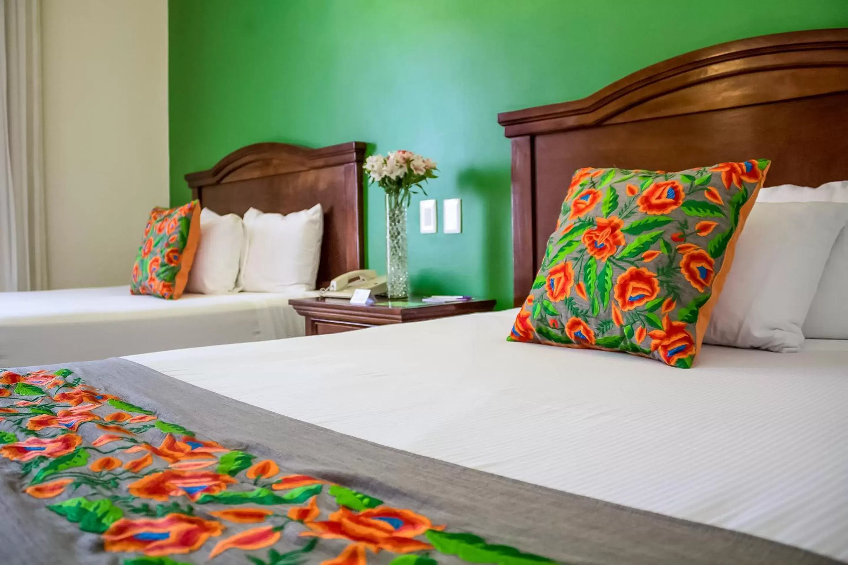 Bed in Hotel Plaza Campeche
