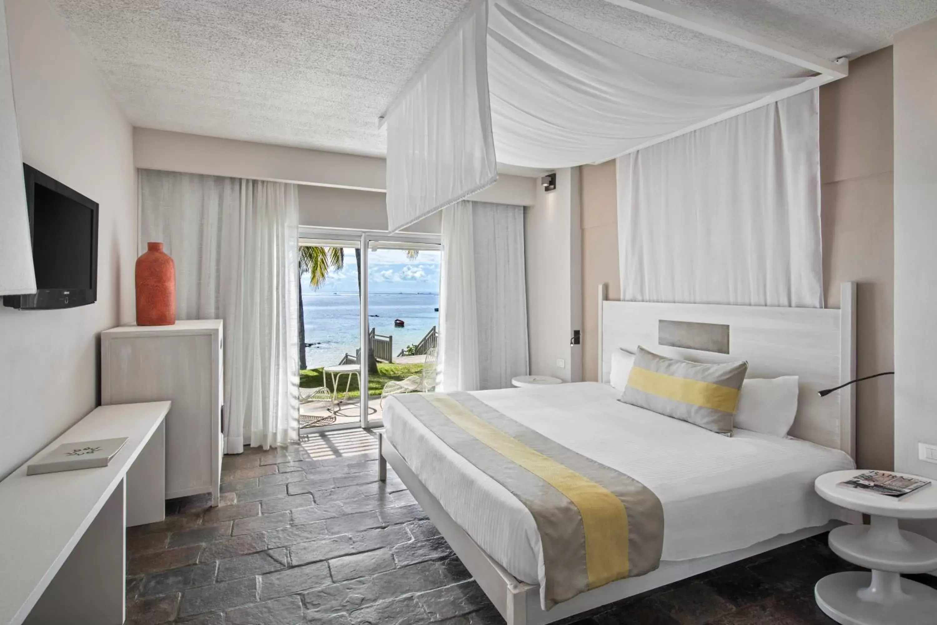 Balcony/Terrace, Bed in Solana Beach Mauritius - Adults Only Balcony/Terrace, Bed in Solana Beach Mauritius - Adults Only