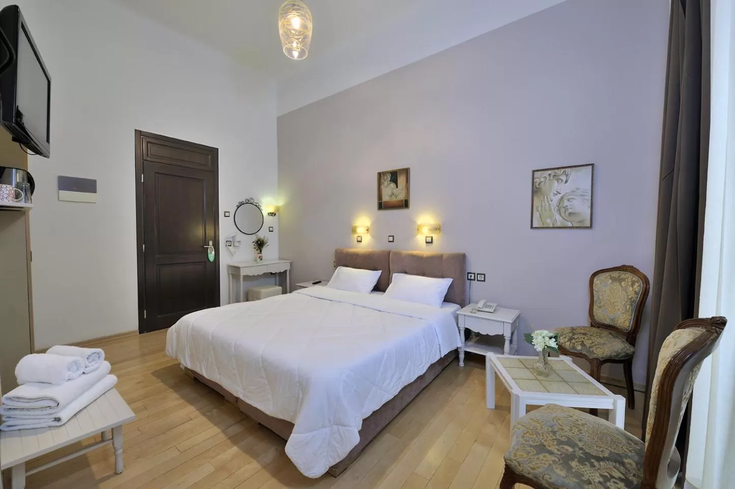 Bed in Dryades & Orion Hotel