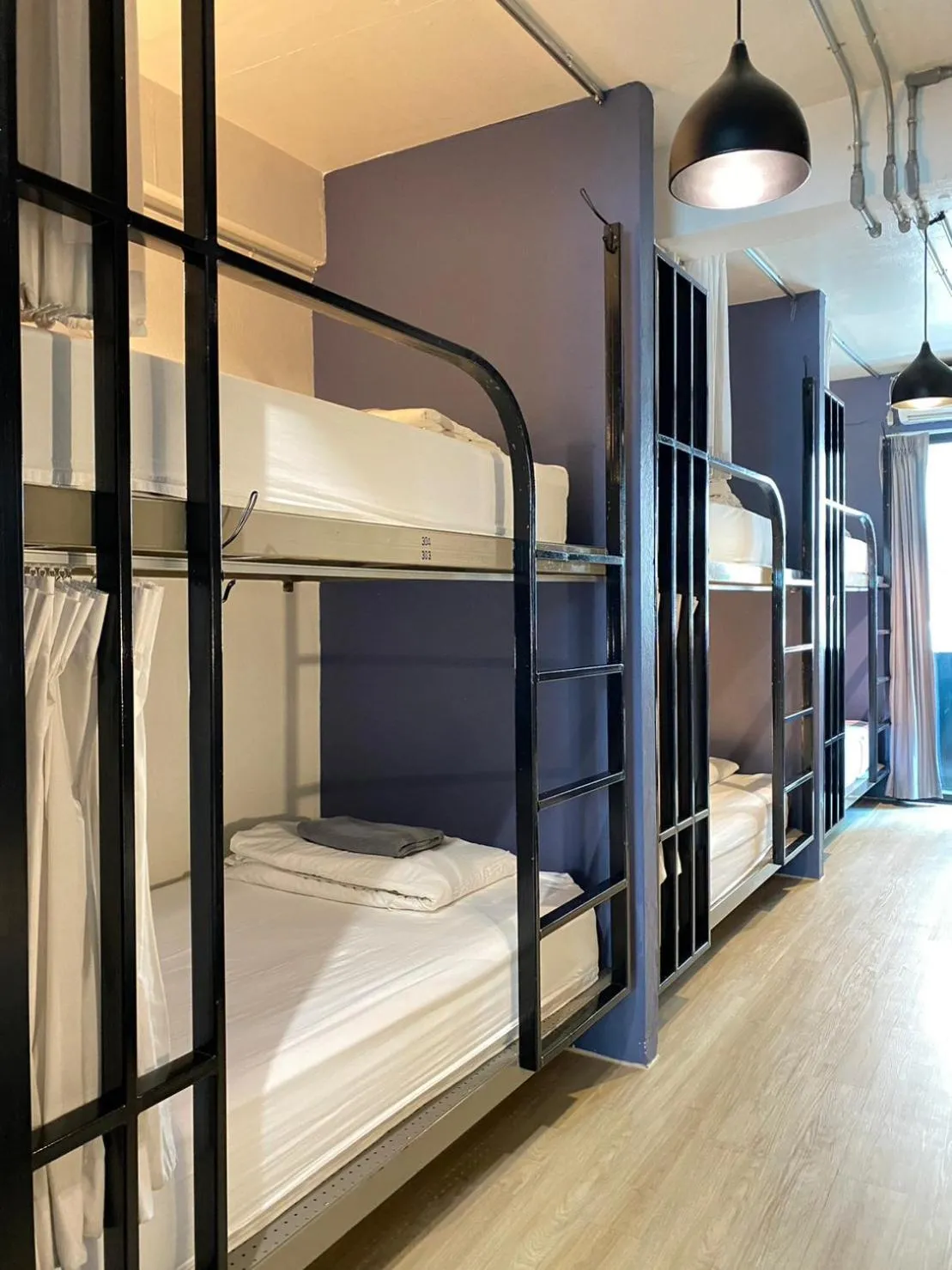 Photo of the whole room, Bed in Monomer Hostel Bangkok