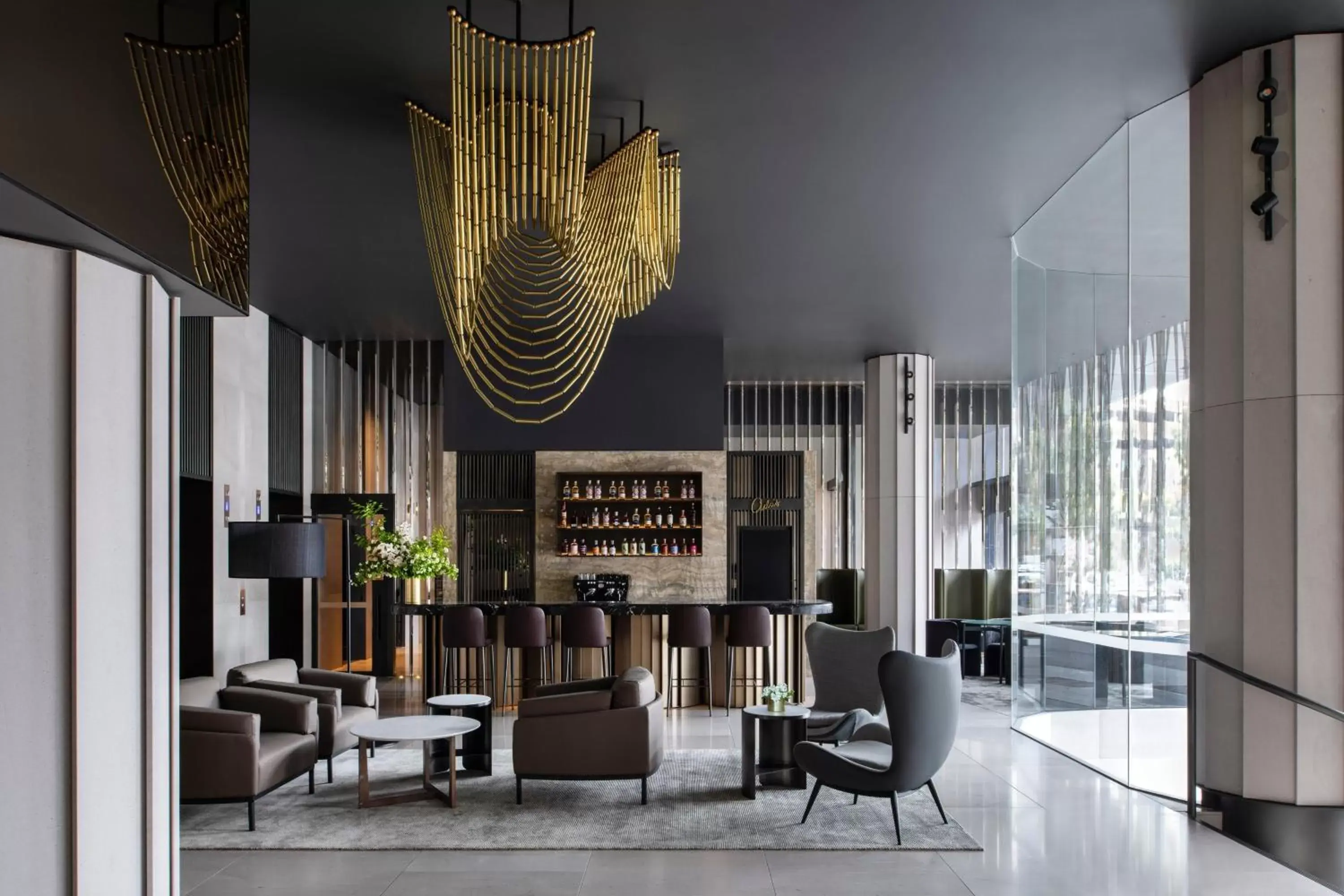 Lobby or reception, Lounge/Bar in Melbourne Marriott Hotel Docklands