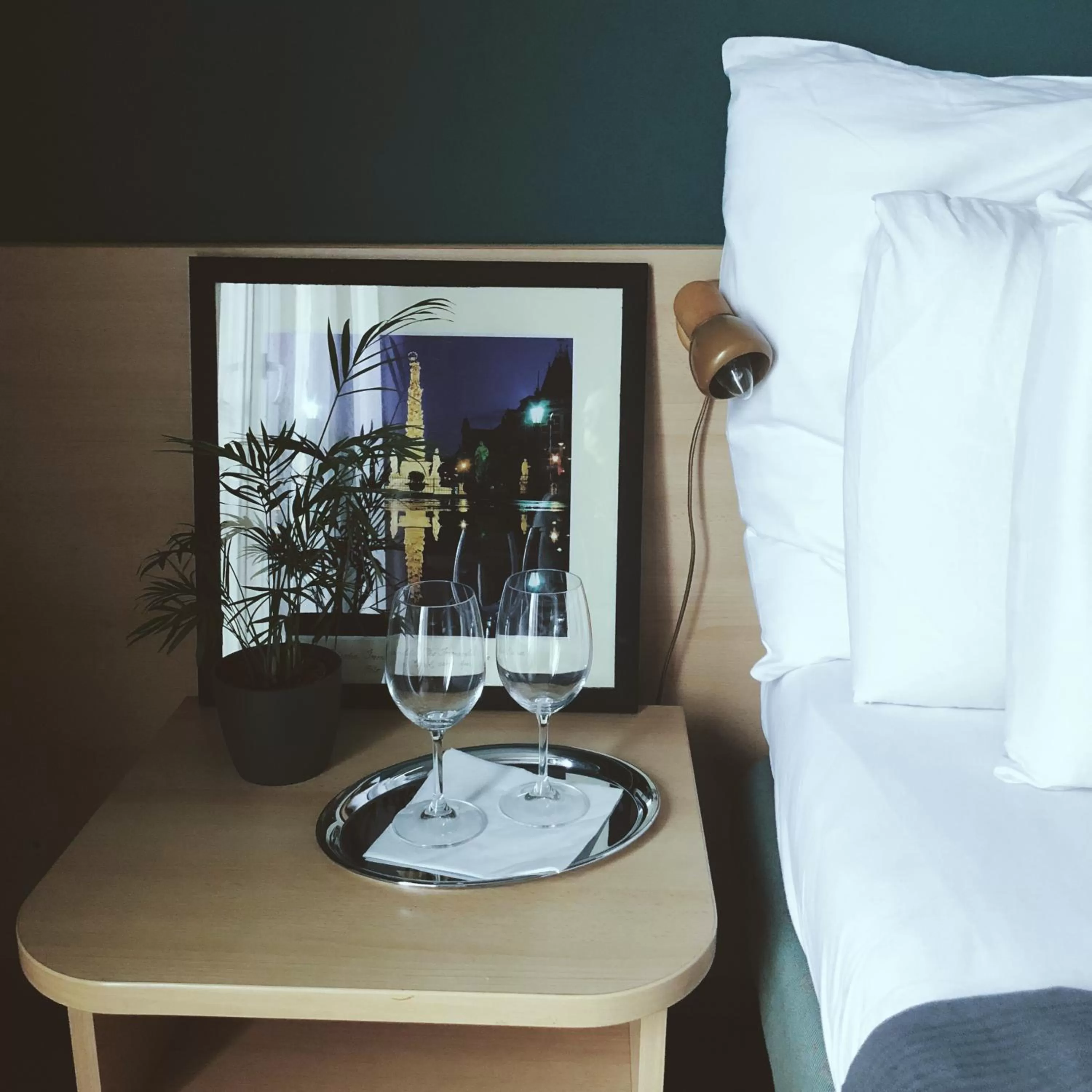 Bed in TeleDom Hotel