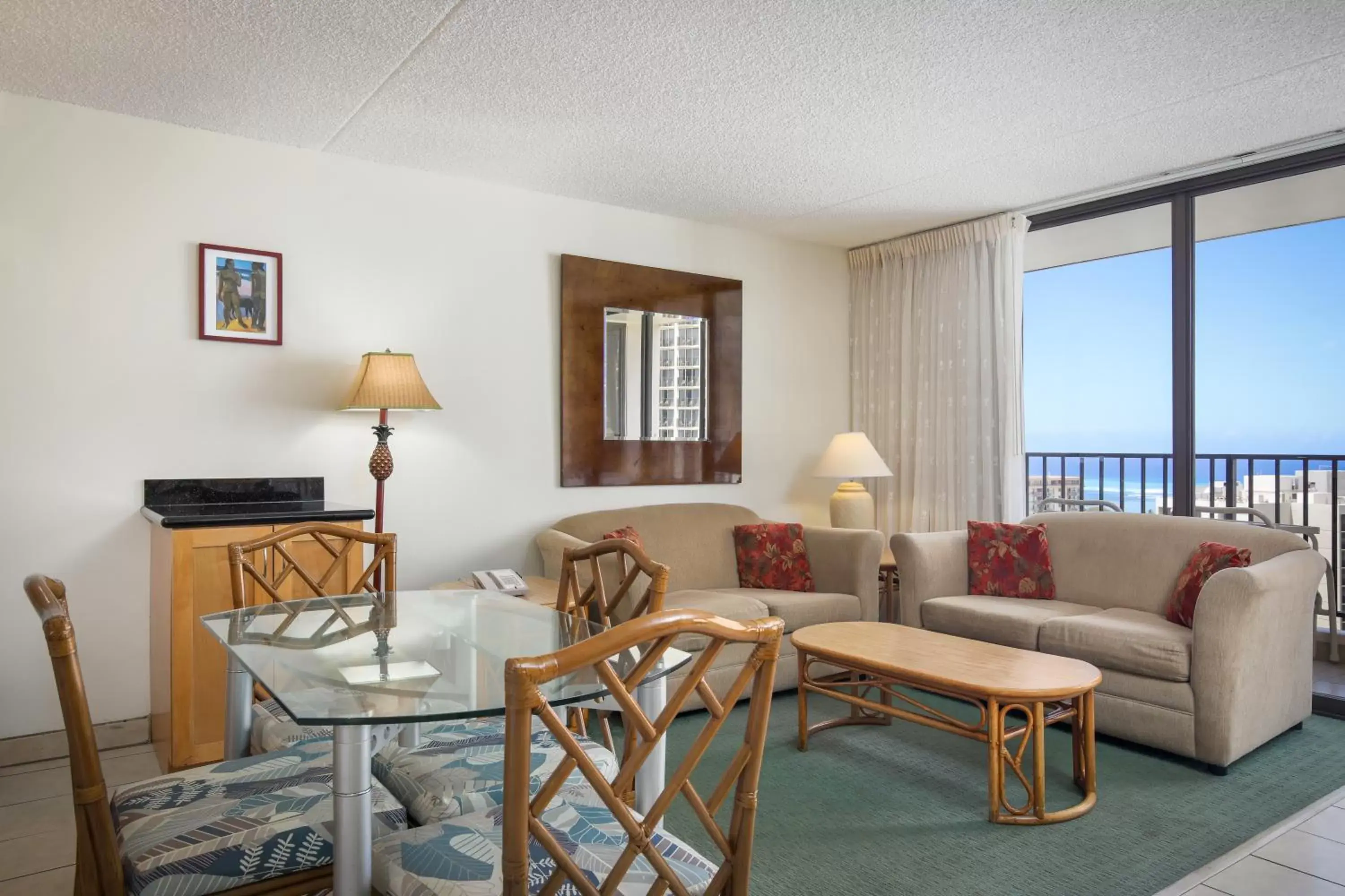 Living room, Seating Area in Aston at the Waikiki Banyan