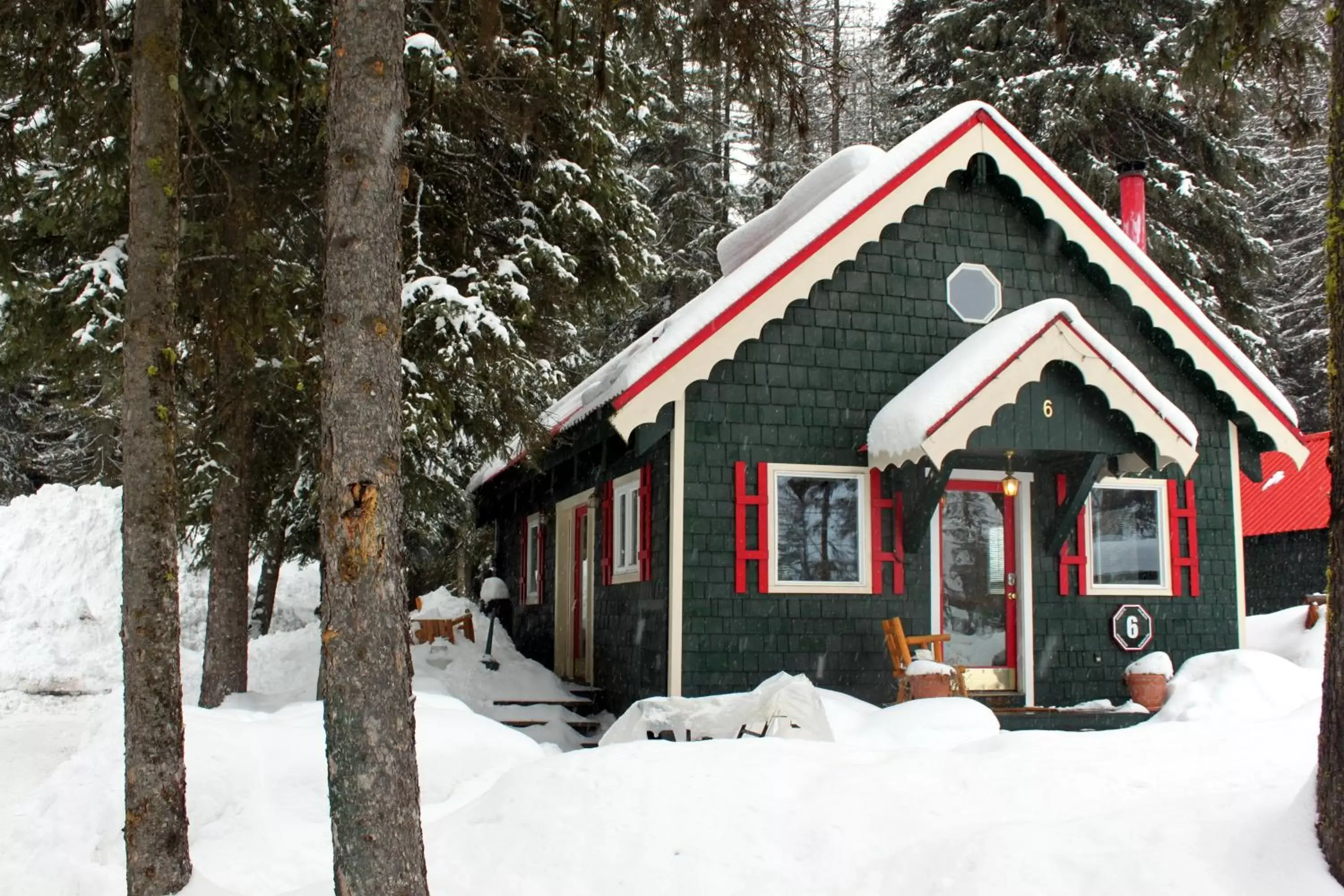 Property building, Winter in Brundage Bungalows