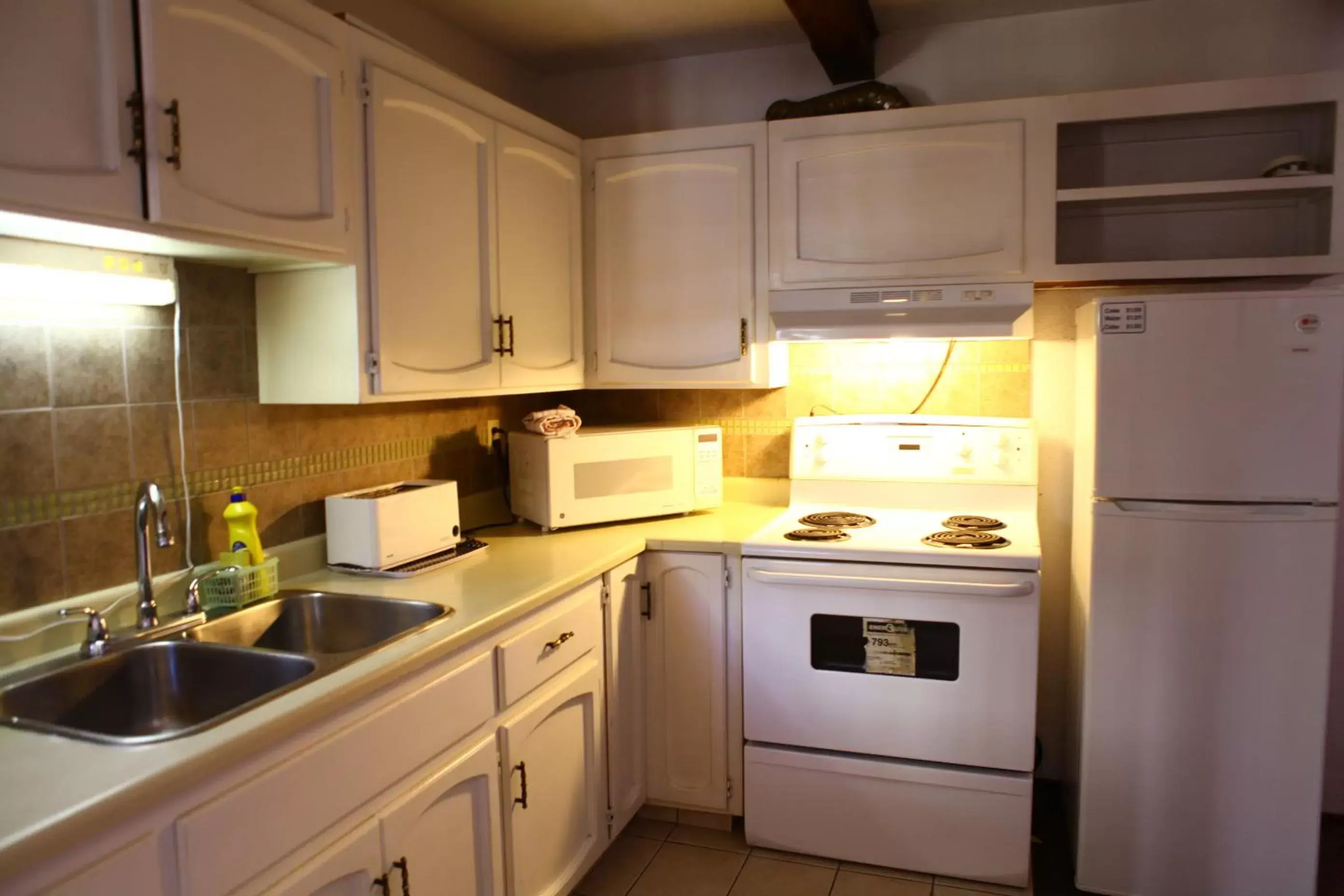 Kitchen/Kitchenette in Swiss Chalets Motel