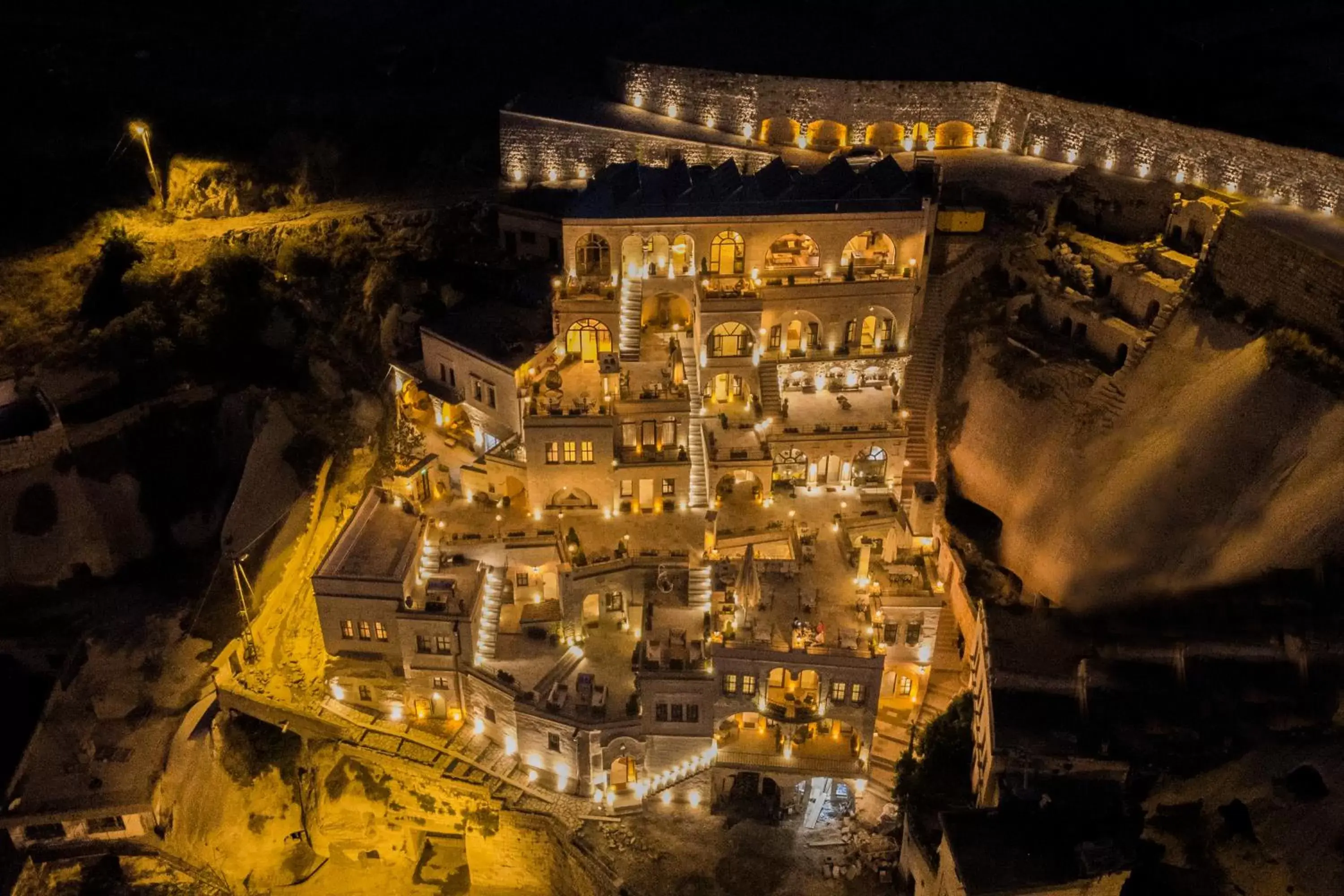 Night, Bird's-eye View in Nino Cave Suites