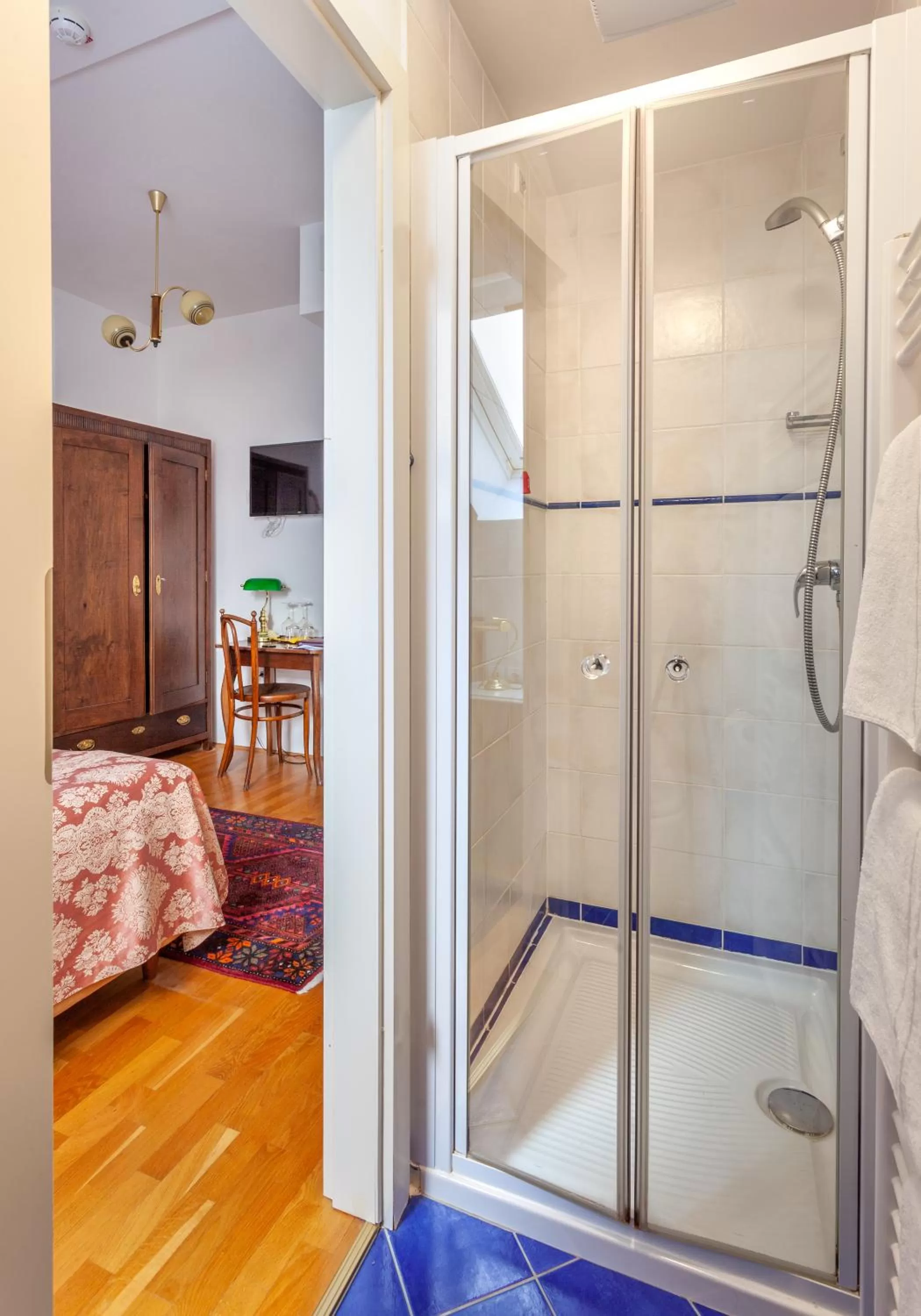 Shower, Bed in Hotel Triglav