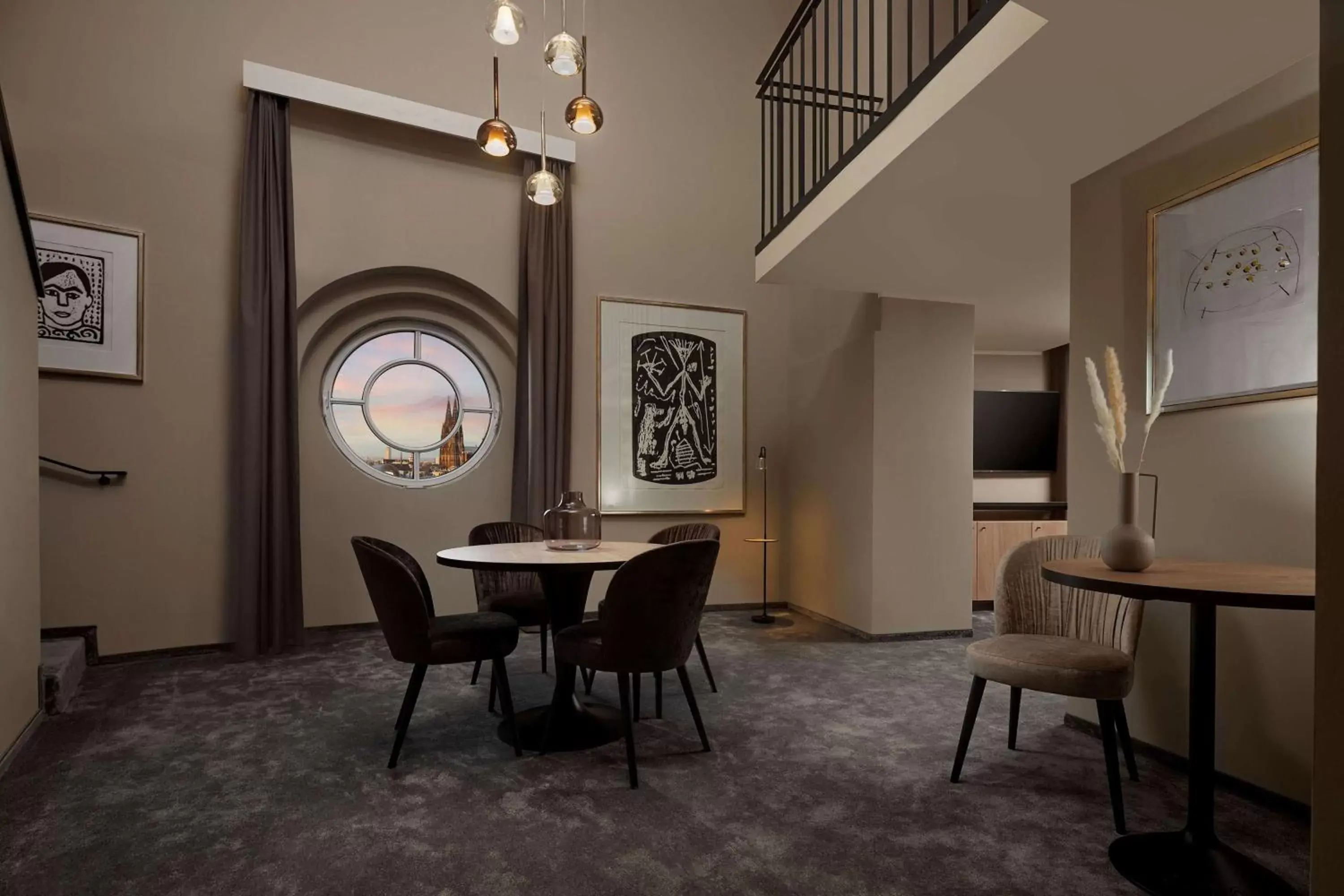 Living room, Dining Area in Wasserturm Hotel Cologne, Curio Collection by Hilton