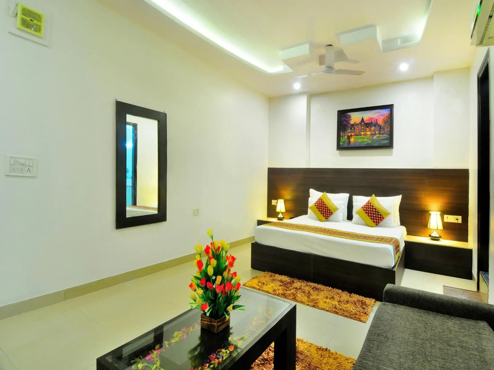 Bedroom, Bed in Hotel Sky Rich International -Near to Famous Karol Bagh Market & Metro Station Bedroom, Bed in Hotel Sky Rich International -Near to Famous Karol Bagh Market & Metro Station