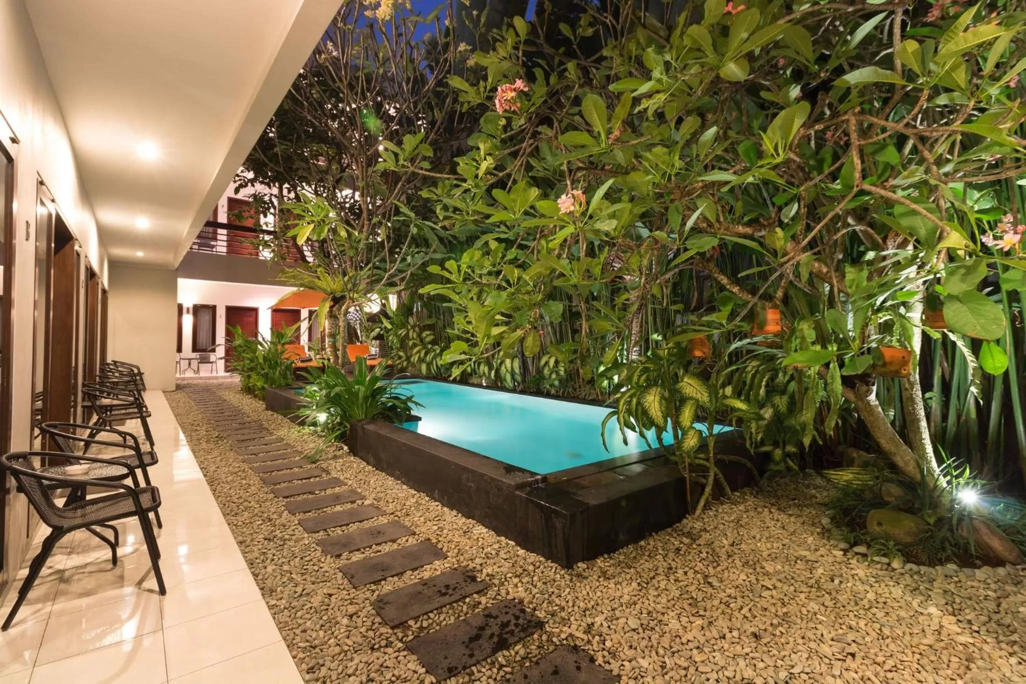 Pool view in The Pavilion Hotel Kuta