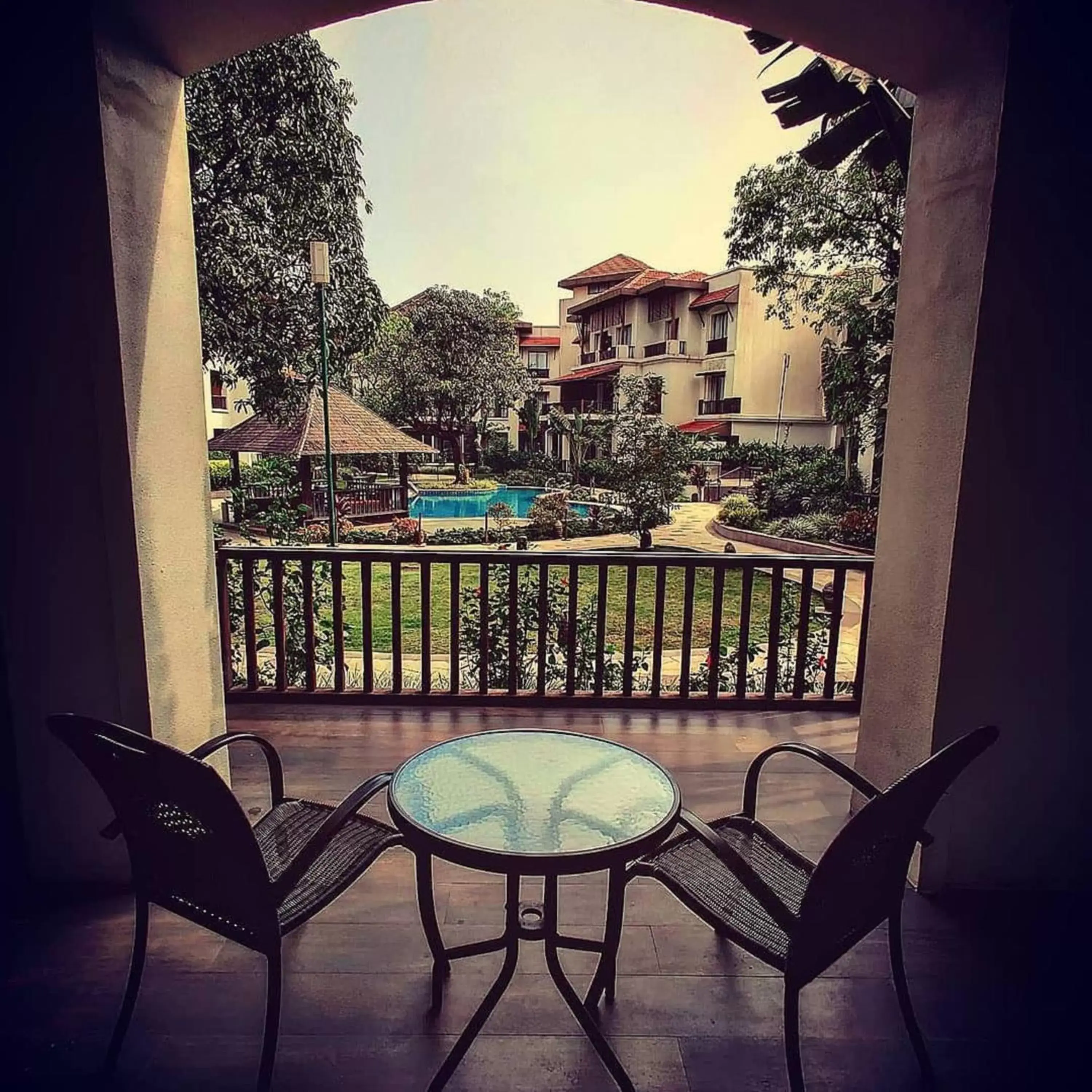 Seating area, Balcony/Terrace in Rhythm Lonavala - An All Suite Resort