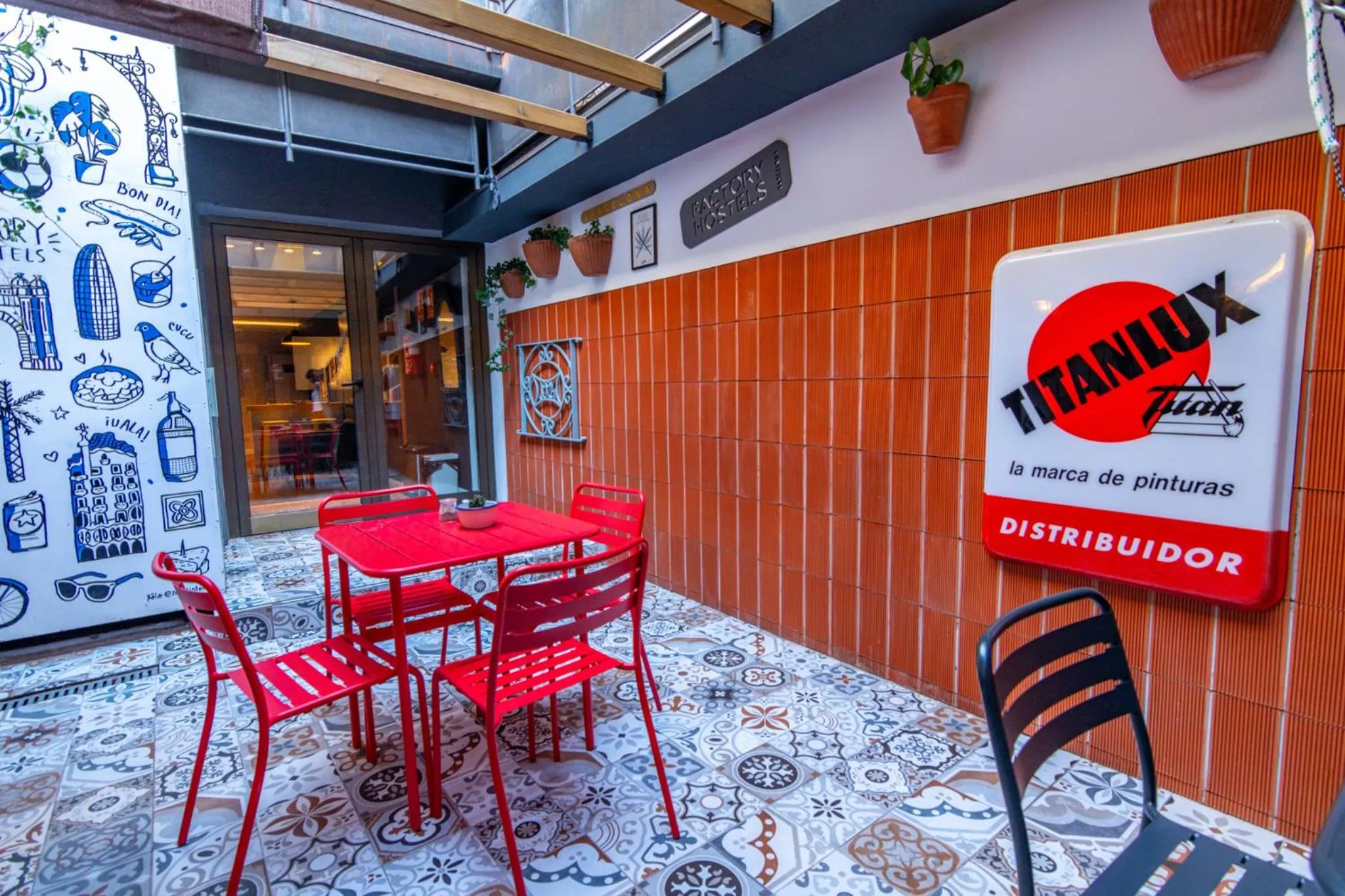 Balcony/Terrace in Factory Hostels Barcelona
