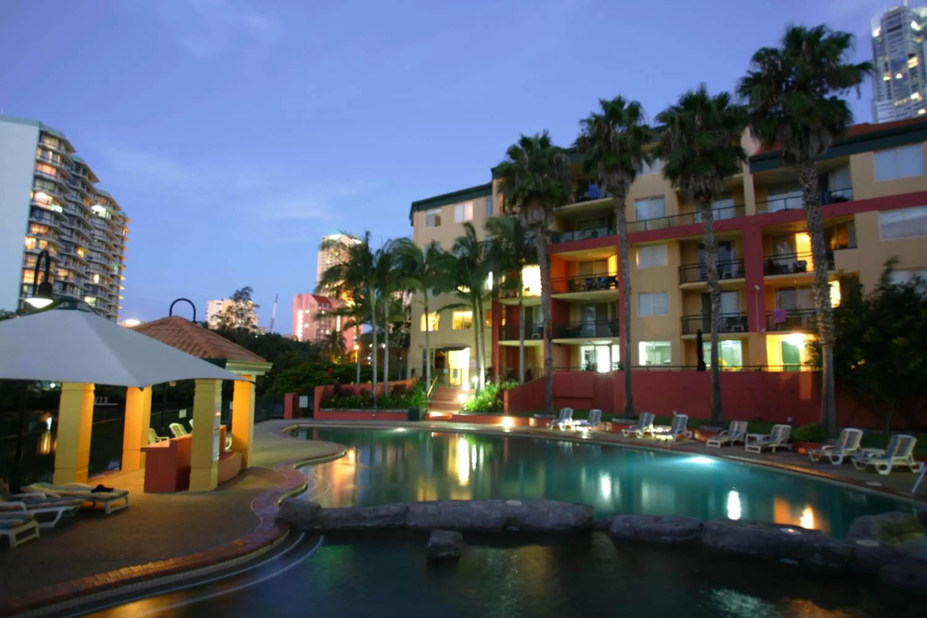 Night, Swimming Pool in Paradise Island Resort