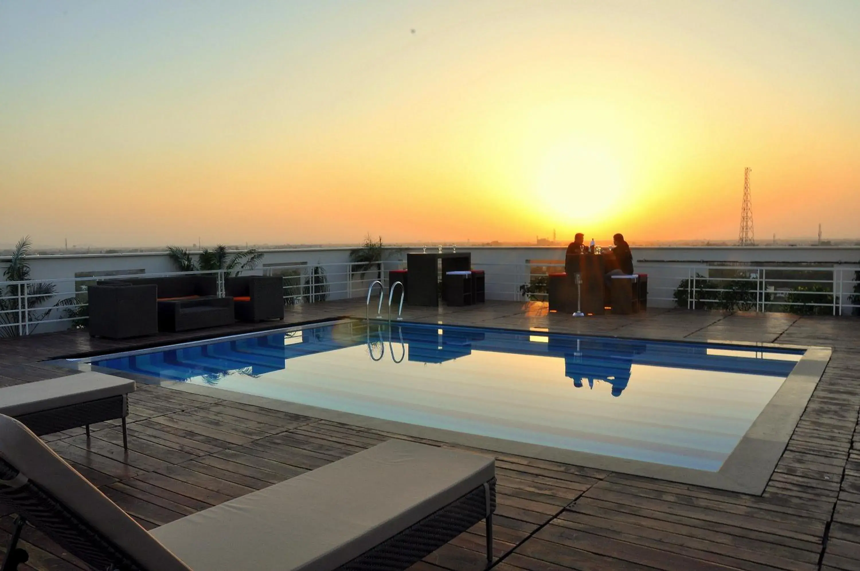 Swimming pool, Sunrise/Sunset in Hotel Marigold- Sitapura