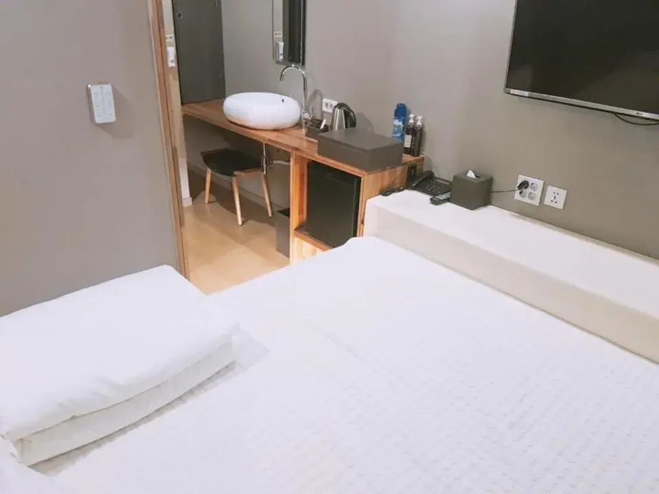 Bed in Hotel Gray Bed in Hotel Gray