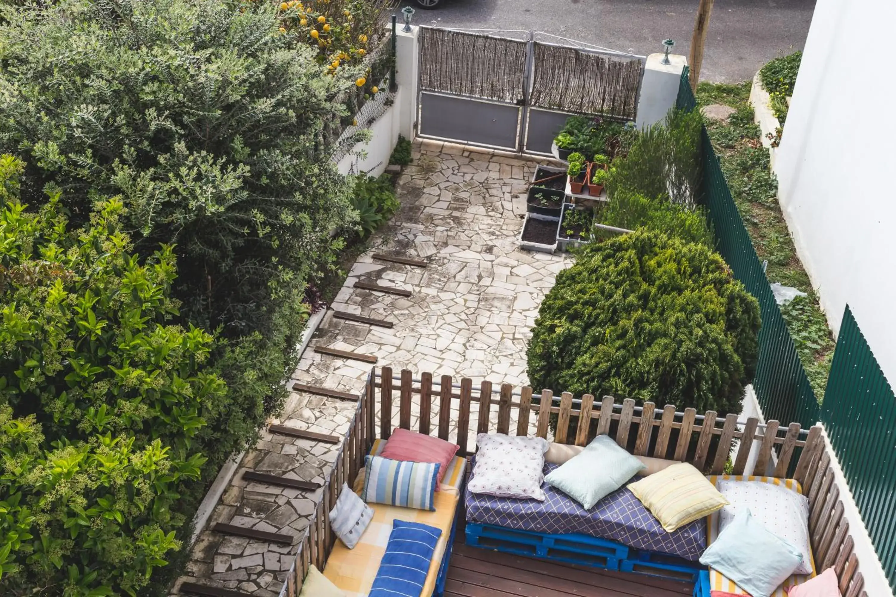 Patio, Bird's-eye View in Ericeira Chill Hill Hostel & Private Rooms - Peach Garden