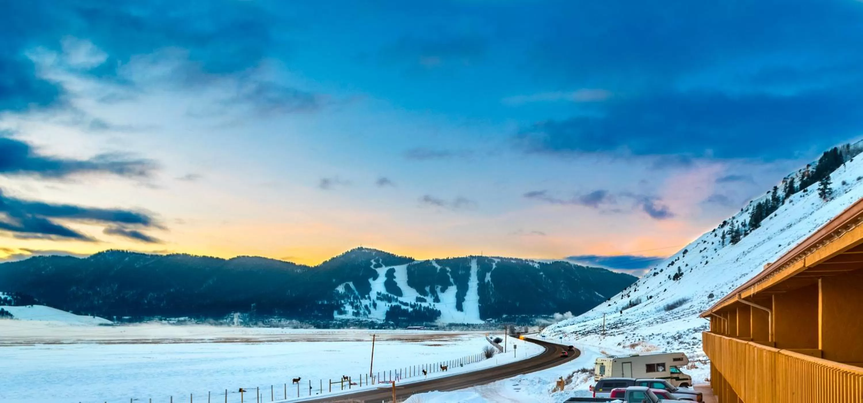 Mountain view in Elk Refuge Inn