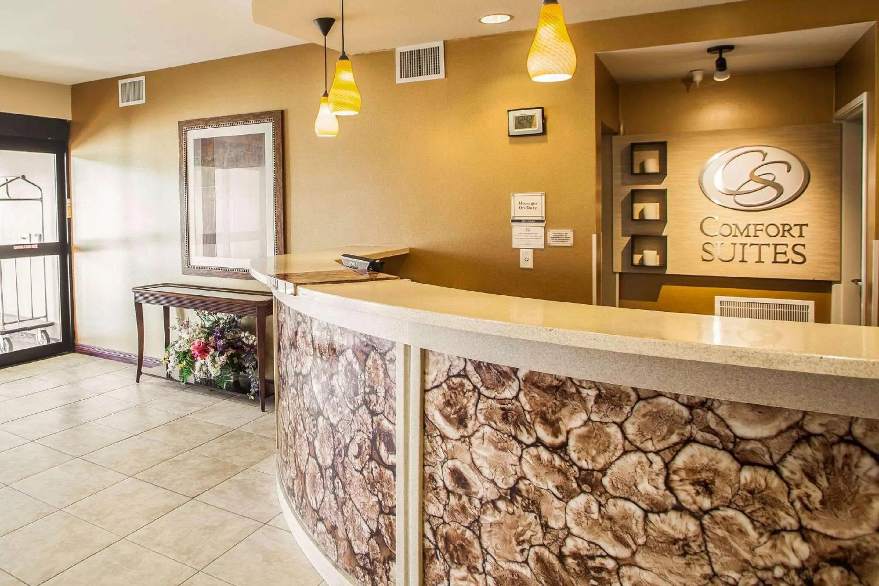 Lobby or reception in Comfort Suites Bloomington I-55 and I-74
