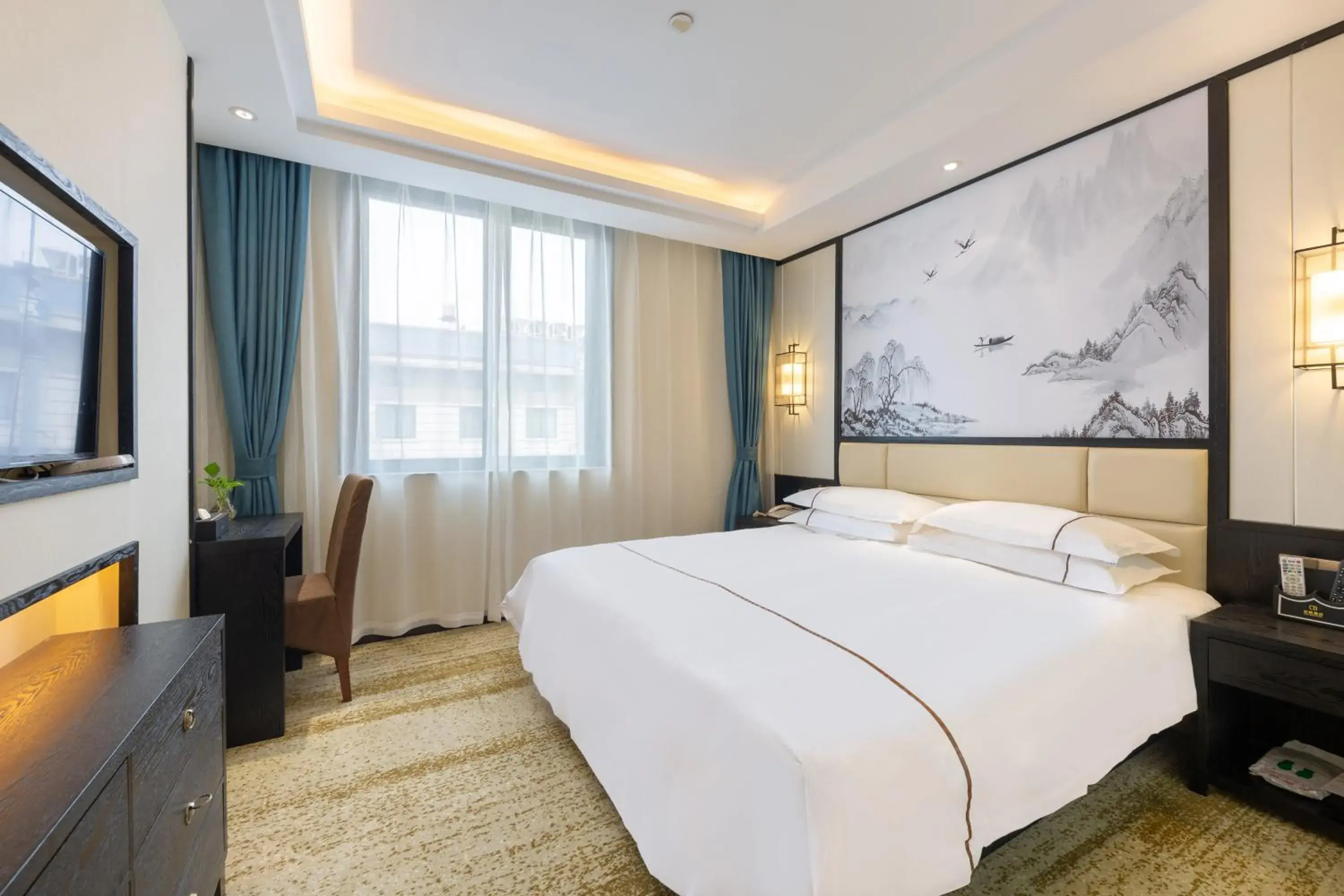 Bed in Yiwu Luckbear Hotel