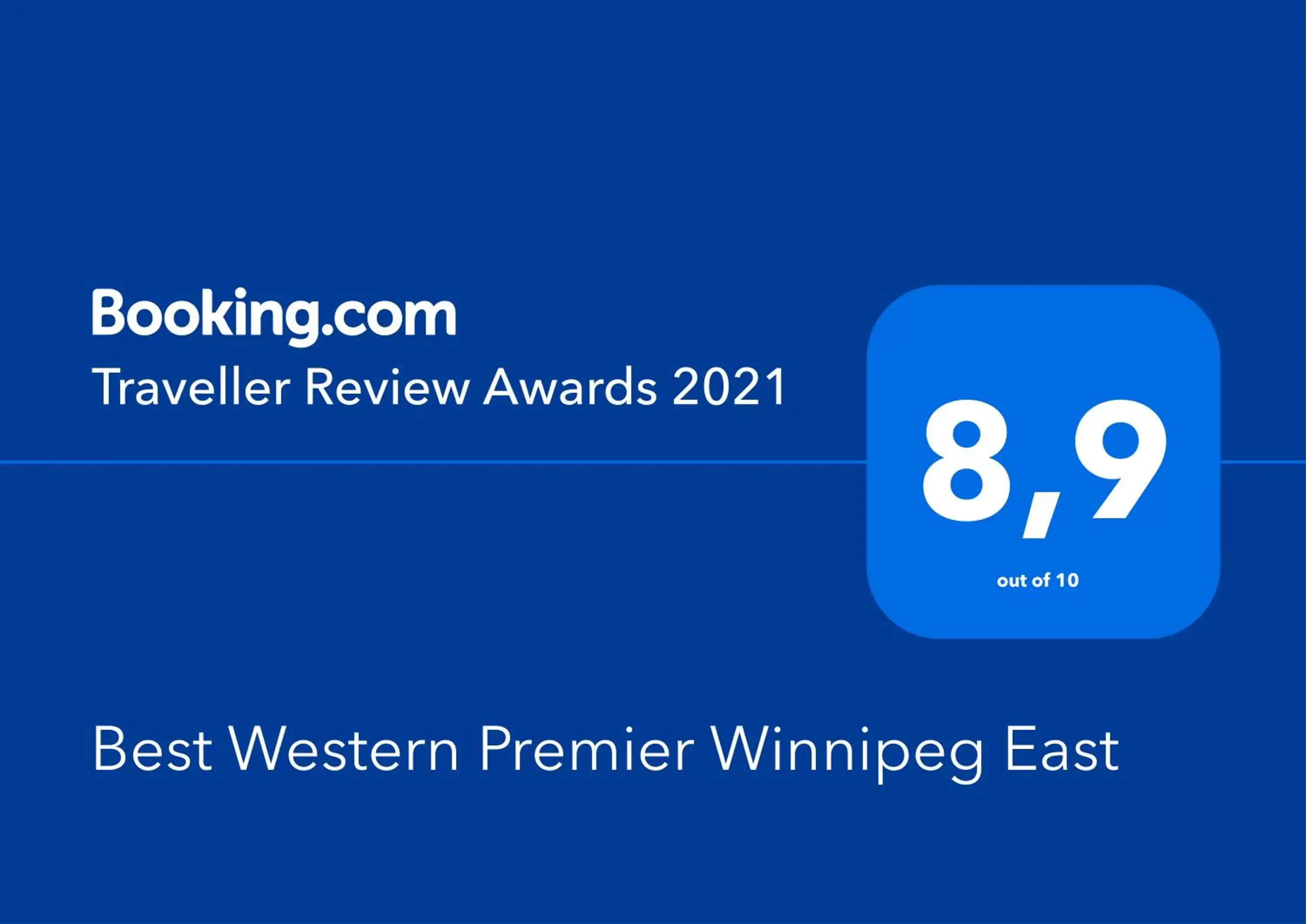 Certificate/Award, Logo/Certificate/Sign/Award in Best Western Premier Winnipeg East