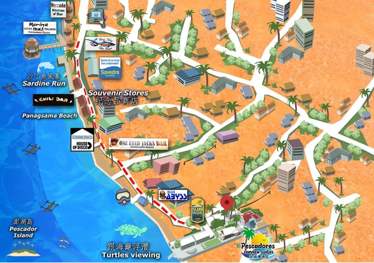 Nearby landmark, Bird's-eye View in Pescadores Suites Moalboal