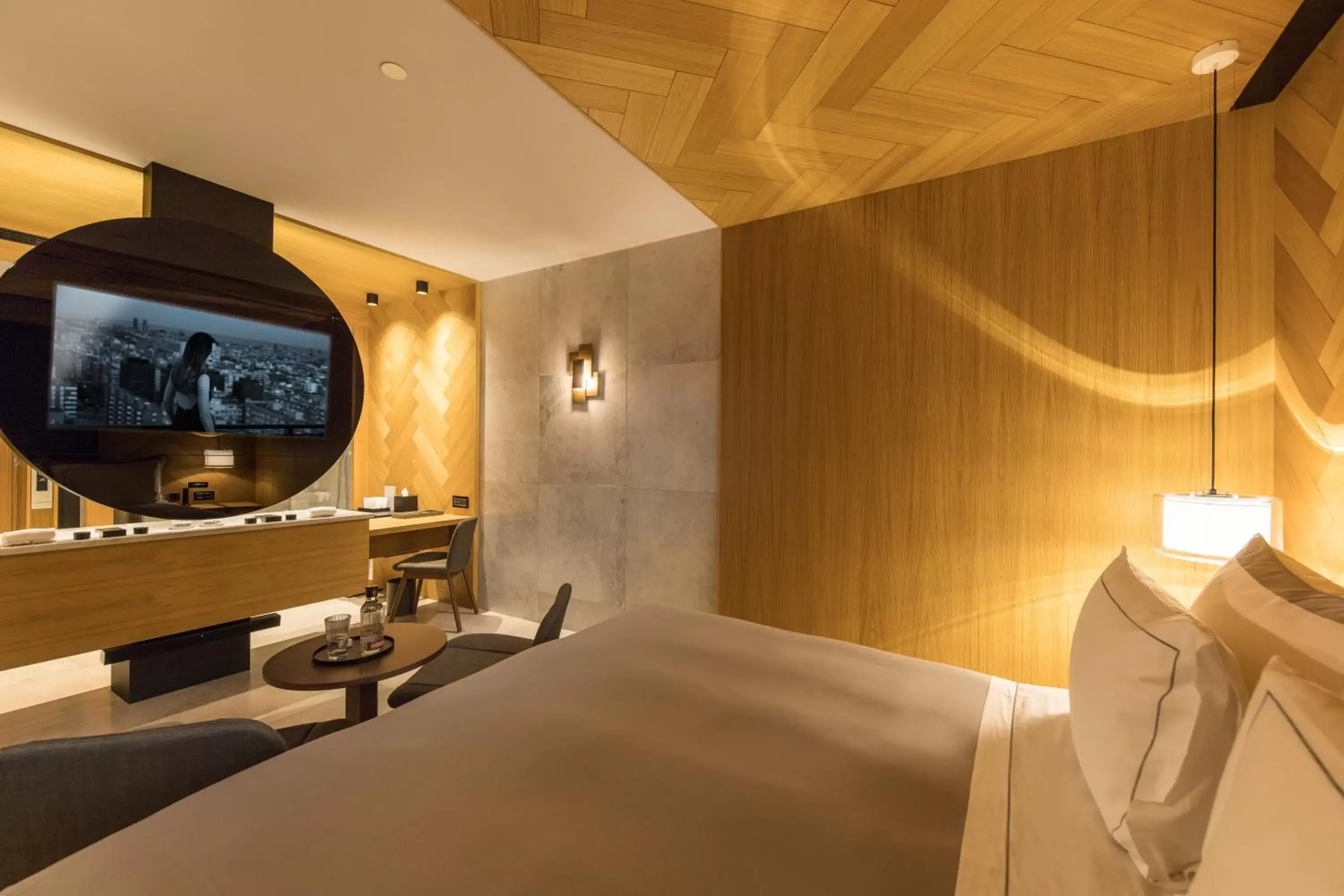 Bed, TV/Entertainment Center in Hotel SOFIA Barcelona, in The Unbound Collection by Hyatt