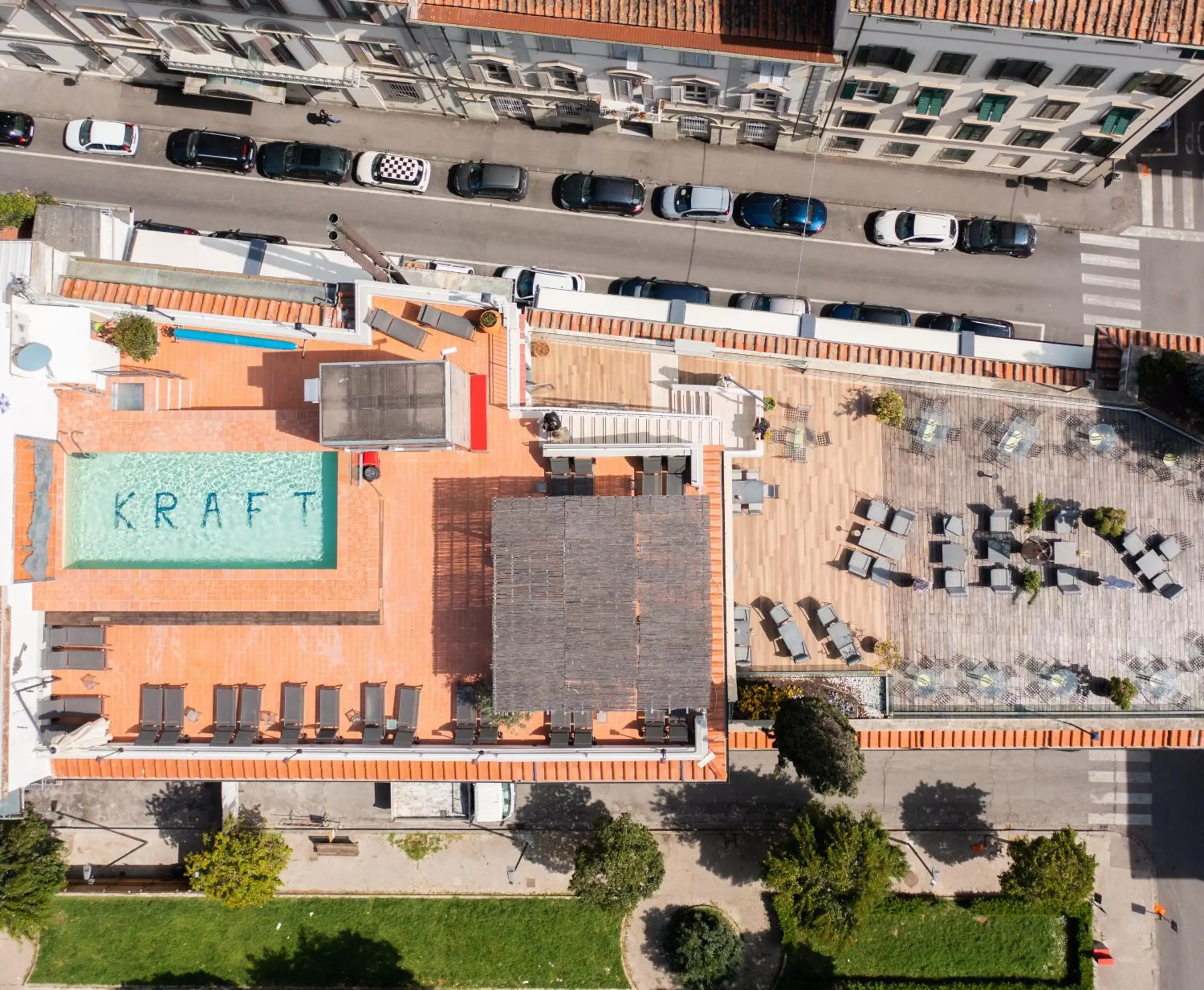 Restaurant/places to eat, Bird's-eye View in Hotel Kraft