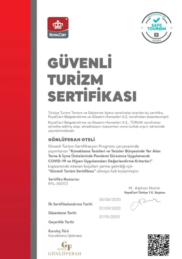 Logo/Certificate/Sign in Gonluferah Thermal Hotel