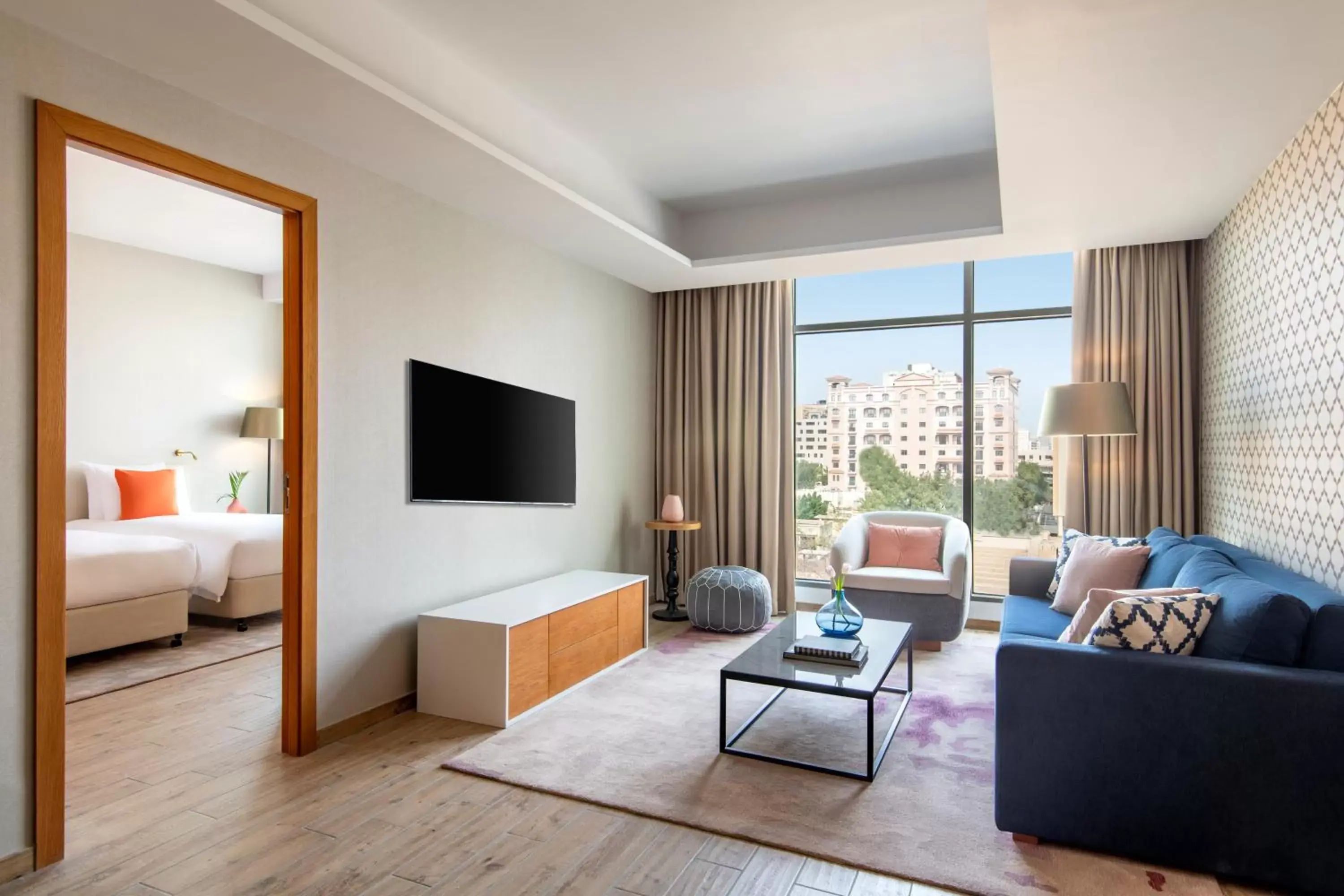 Bed, Seating Area in Abesq Doha Hotel and Residences