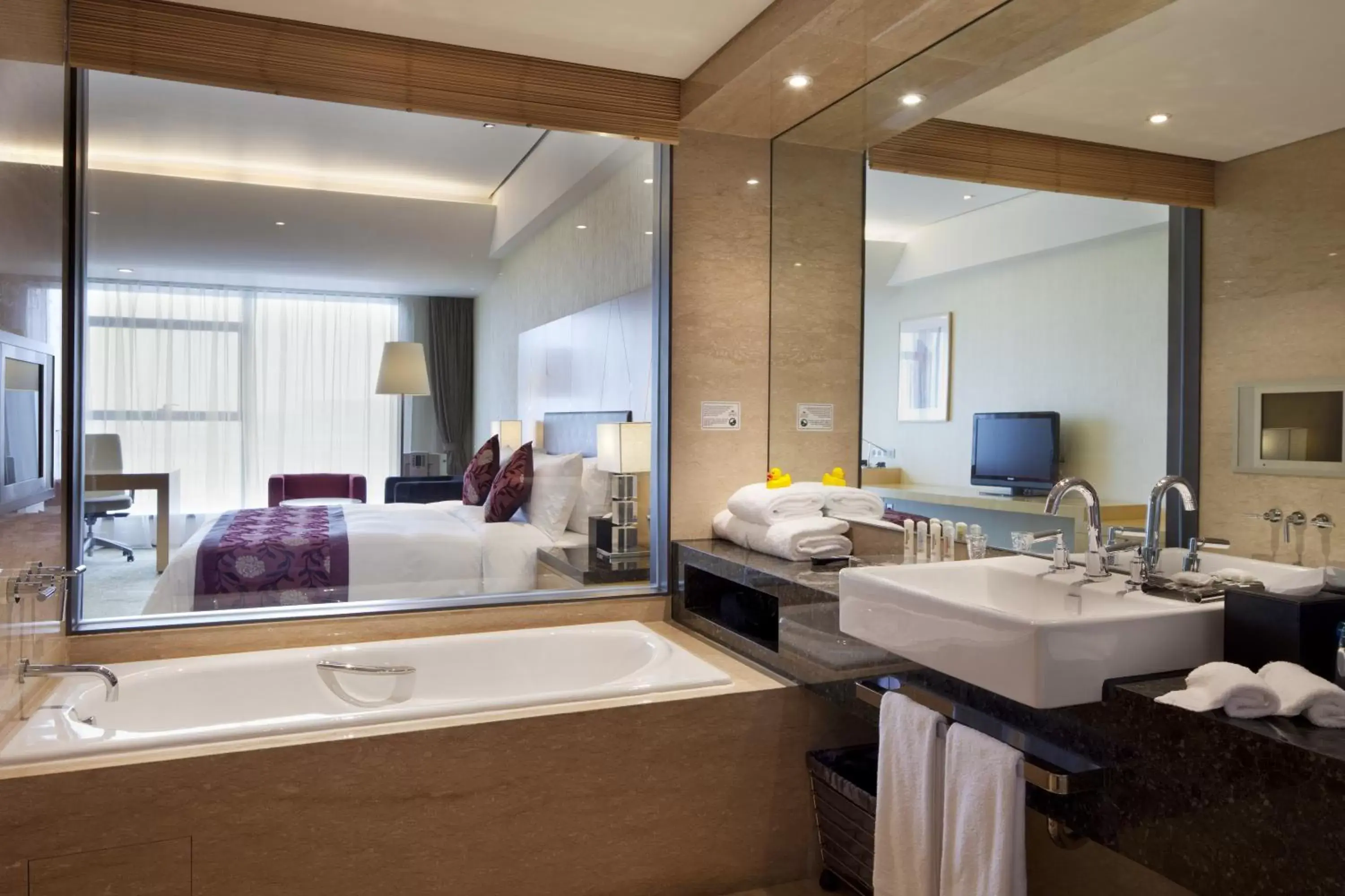 Bathroom in Crowne Plaza Tianjin Binhai, an IHG Hotel