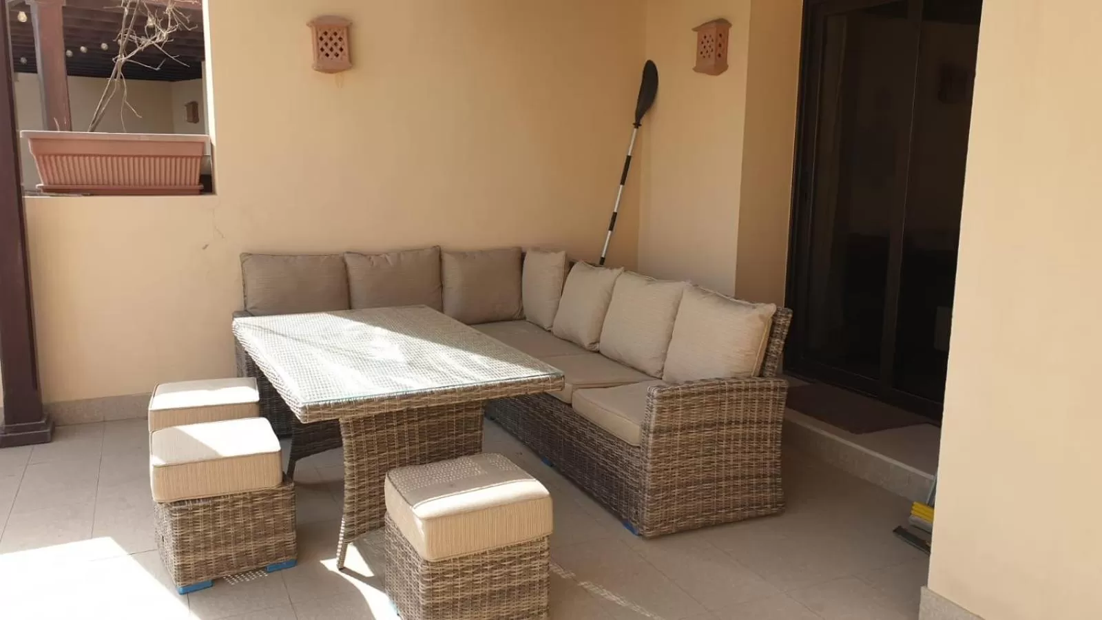 Patio, Seating Area in Peaceful Private Villa at Five Star Beach Resort