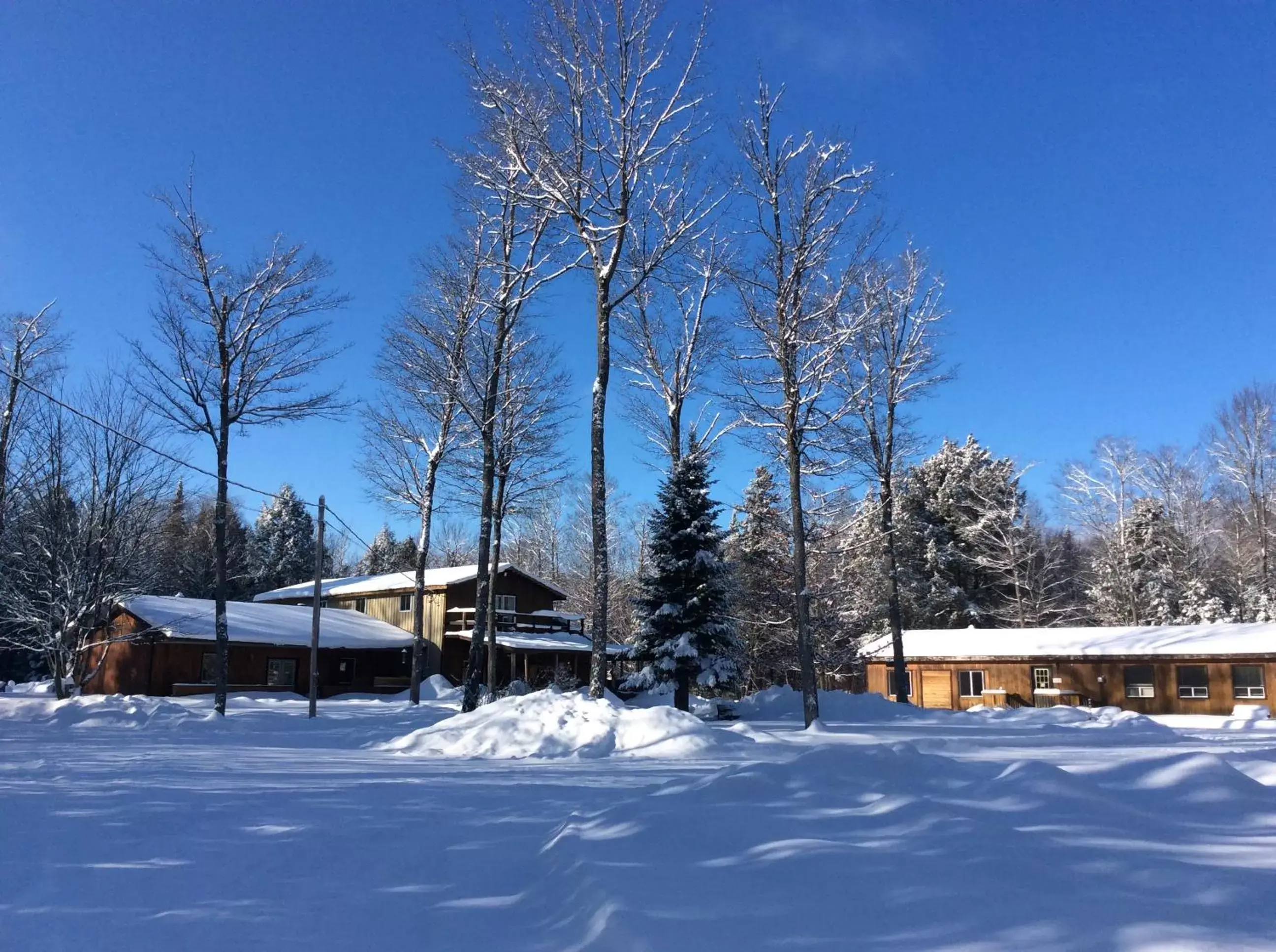 Facade/entrance, Winter in Madawaska Lodge