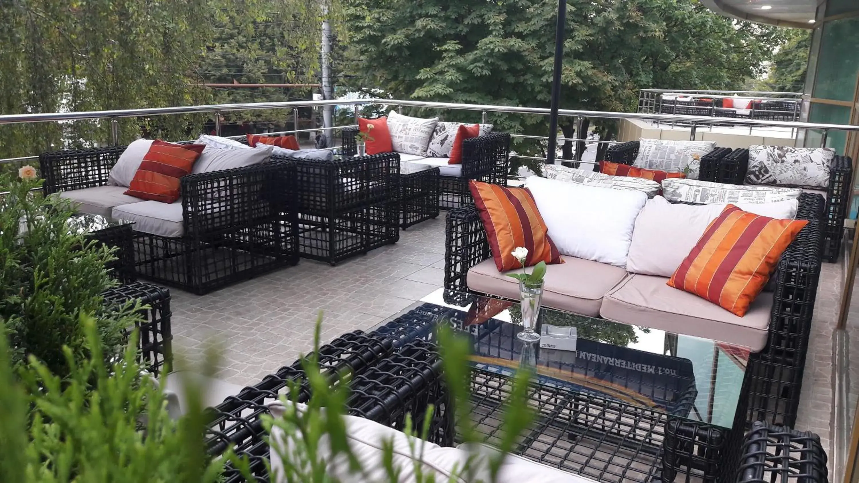 Balcony/Terrace, Restaurant/Places to Eat in Aria Hotel Chisinau