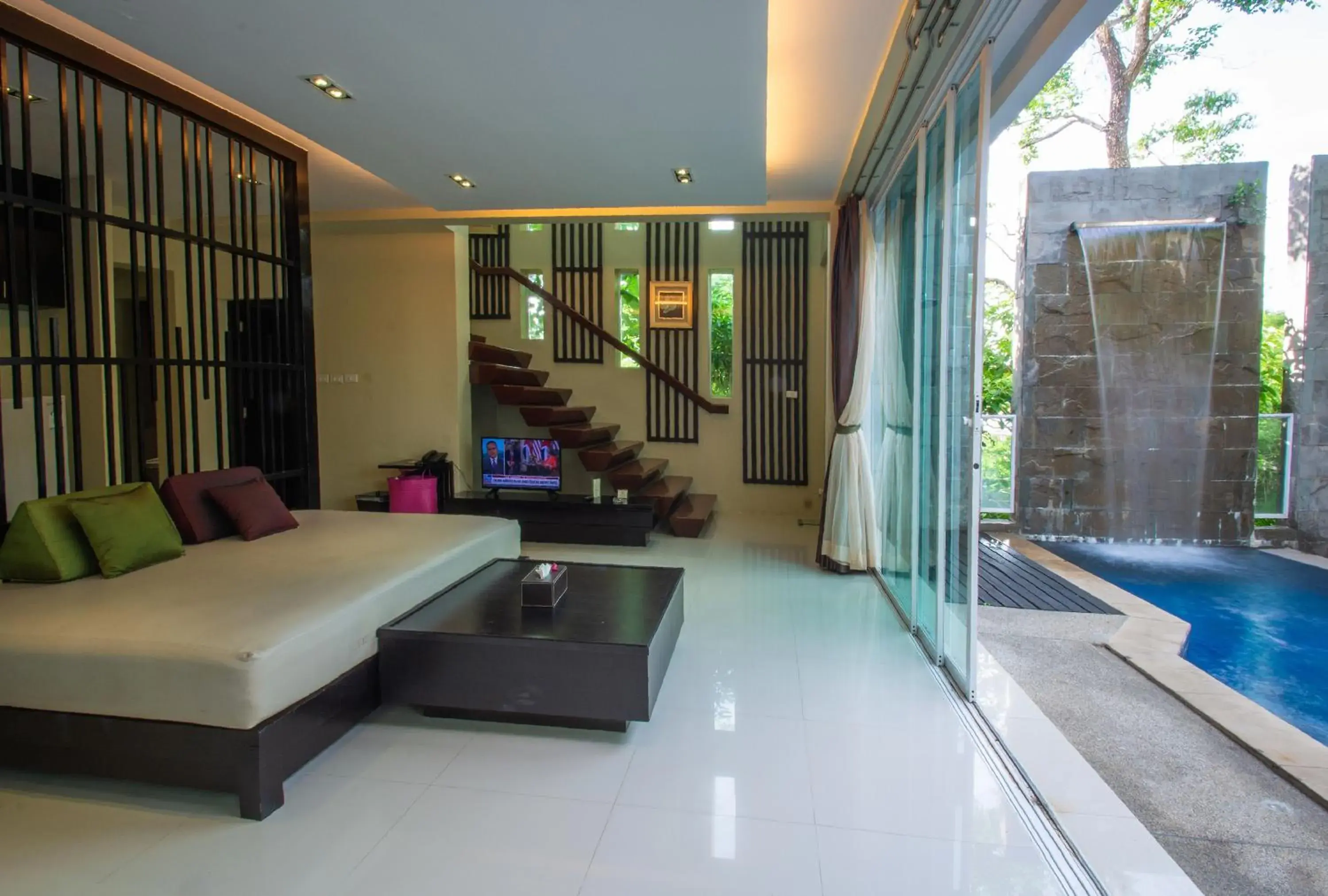 Living room in Peach Blossom Resort & Pool Villa - SHA Plus Living room in Peach Blossom Resort & Pool Villa - SHA Plus