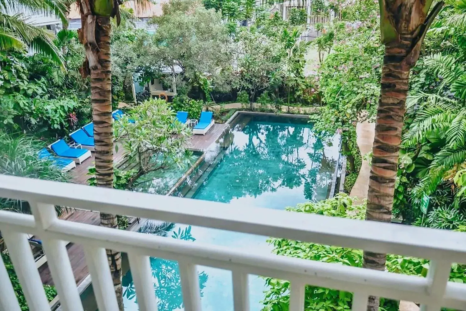 Balcony/Terrace, Pool View in THE 1O1 Bali Fontana Seminyak