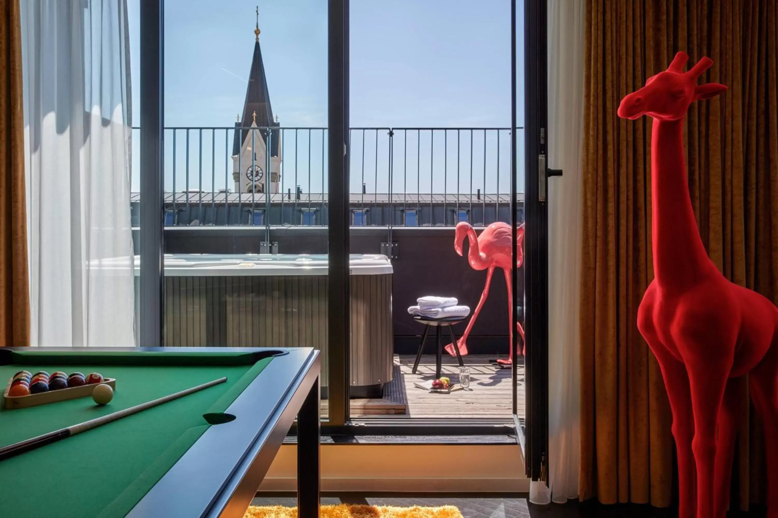 Bedroom, Billiards in Roomers Munich, Autograph Collection