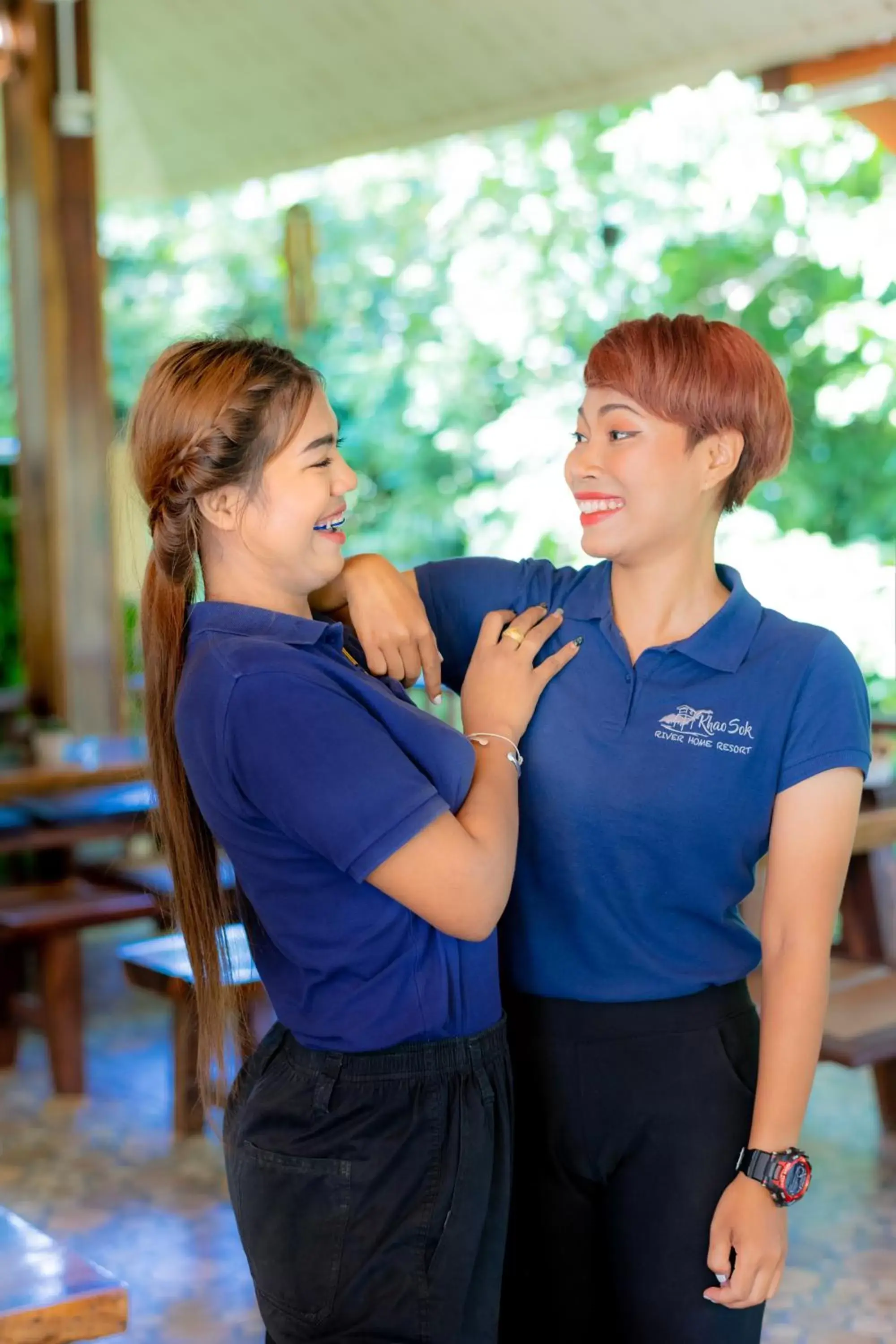 Staff, Children in Khao Sok River Home Resort