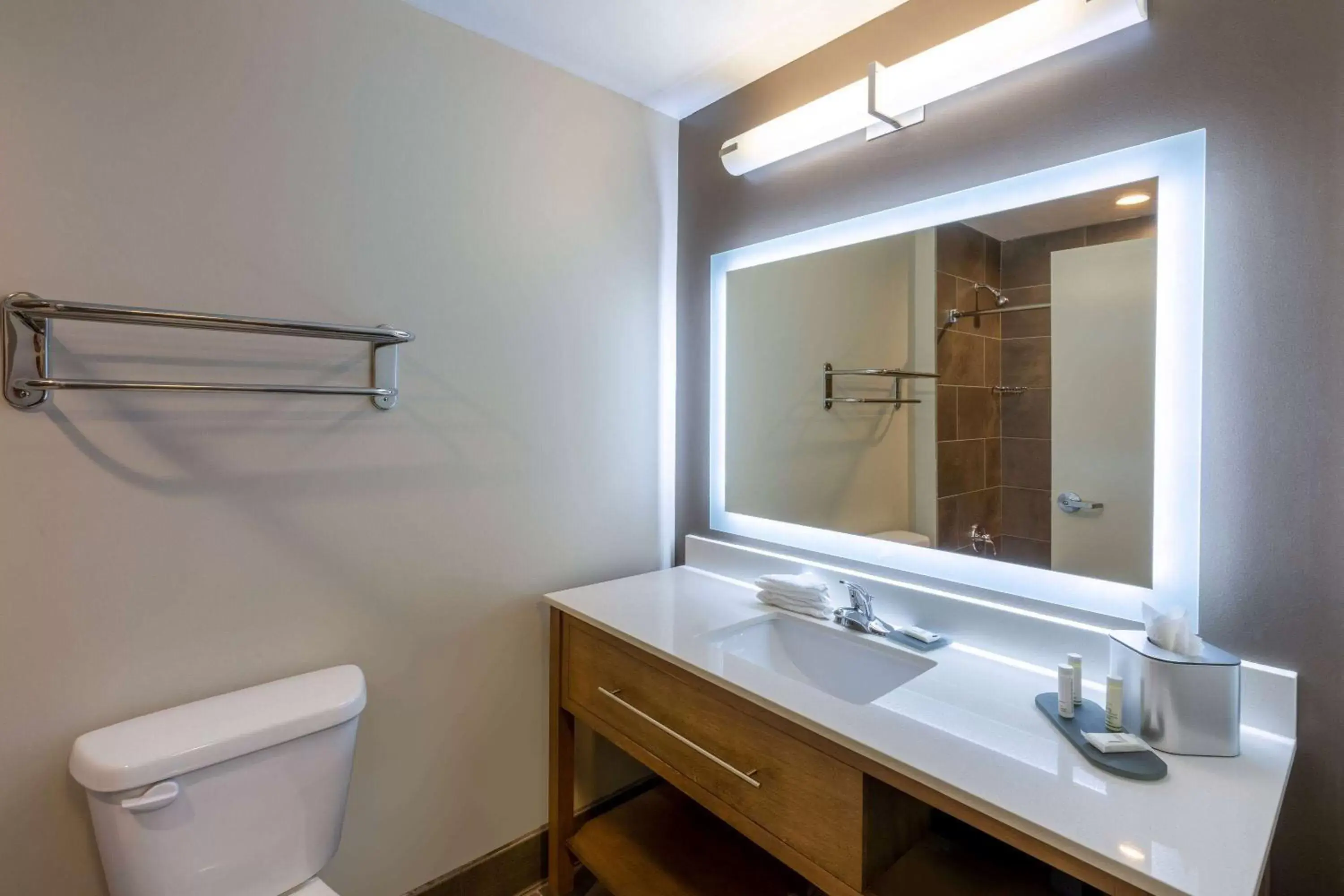 TV and multimedia, Bathroom in La Quinta Inn & Suites by Wyndham Tulsa Downtown - Route 66