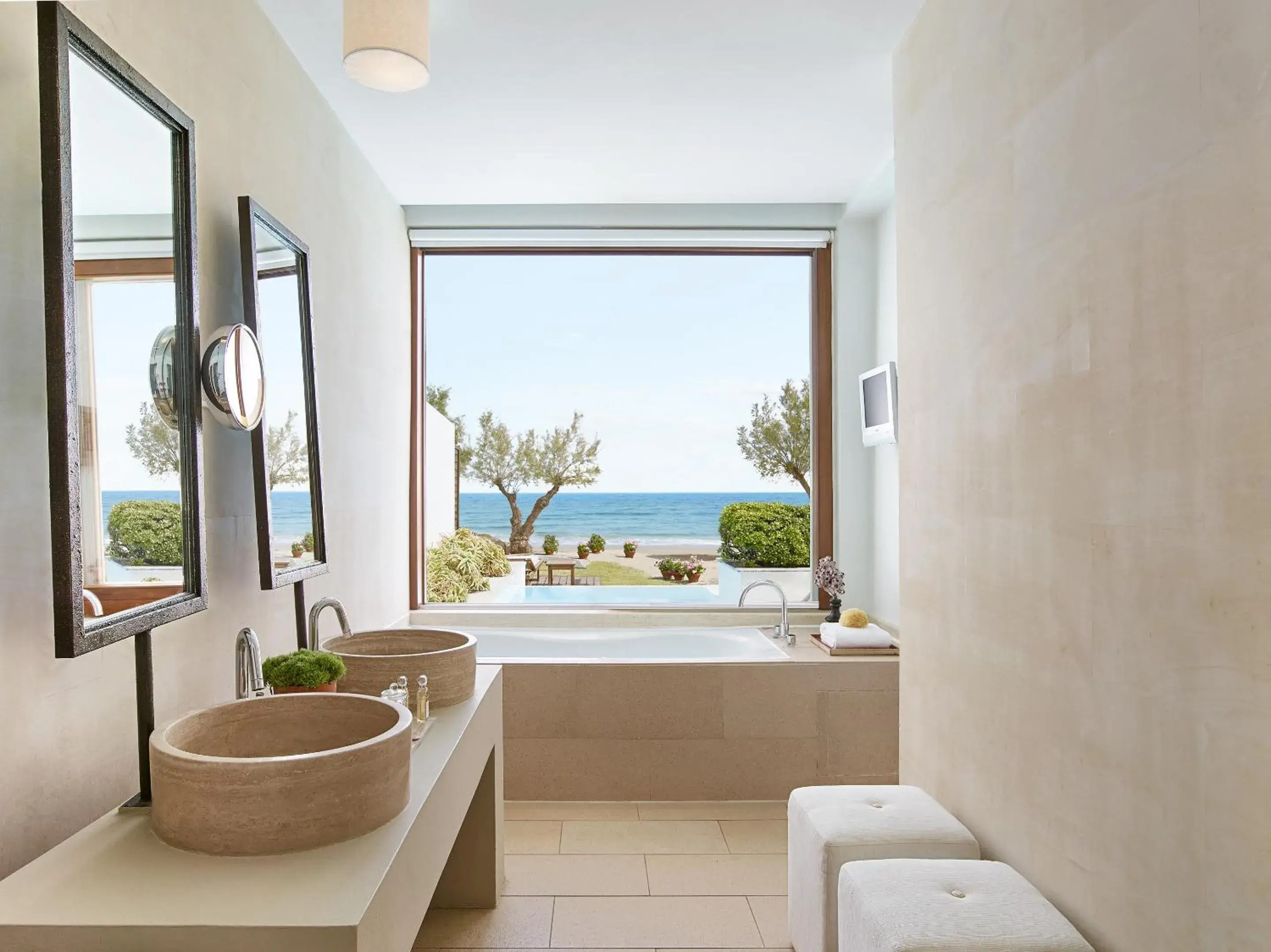 Bathroom, Pool View in Amirandes Grecotel Boutique Resort