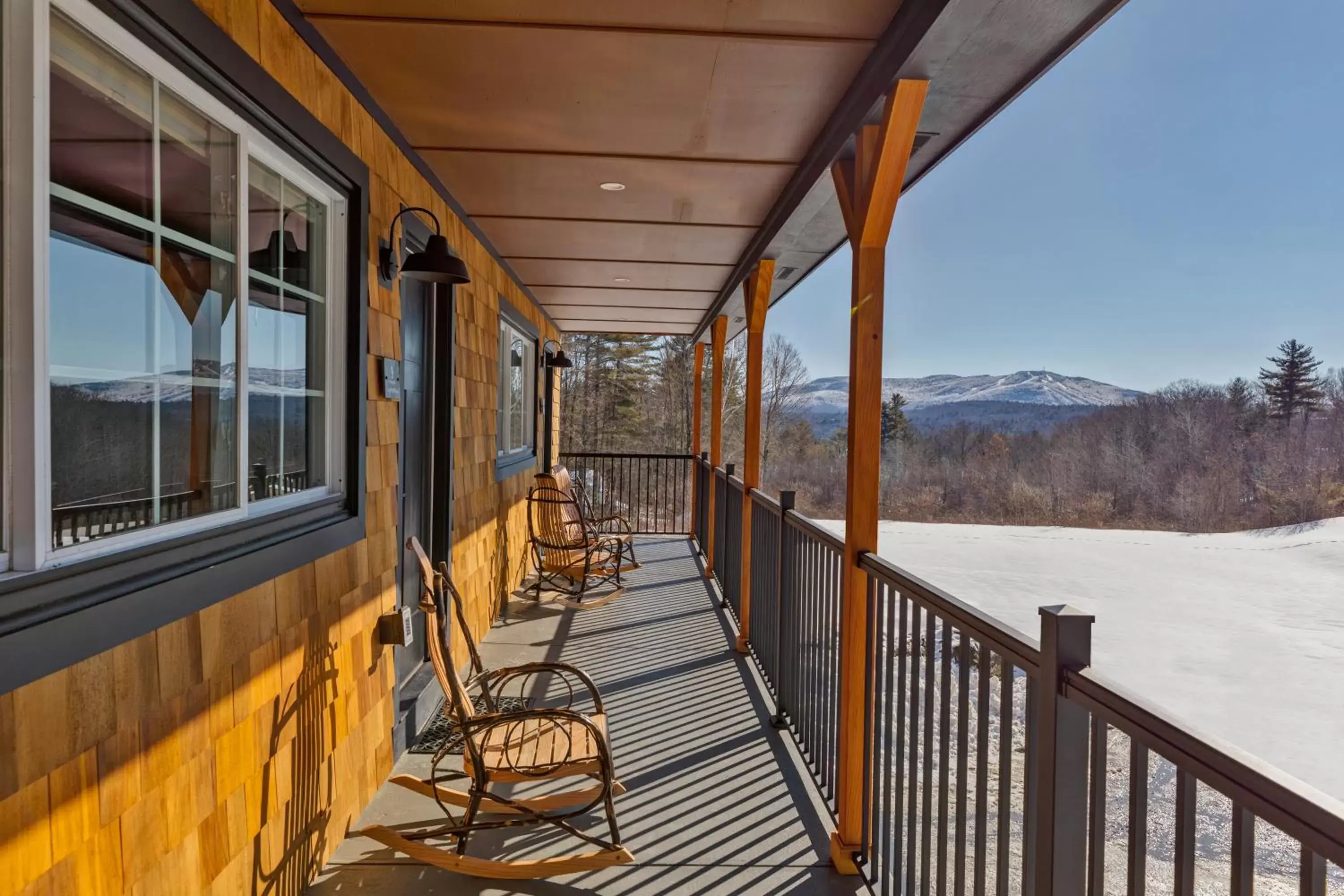 Balcony/Terrace in The Lodge by Sunapee Stays