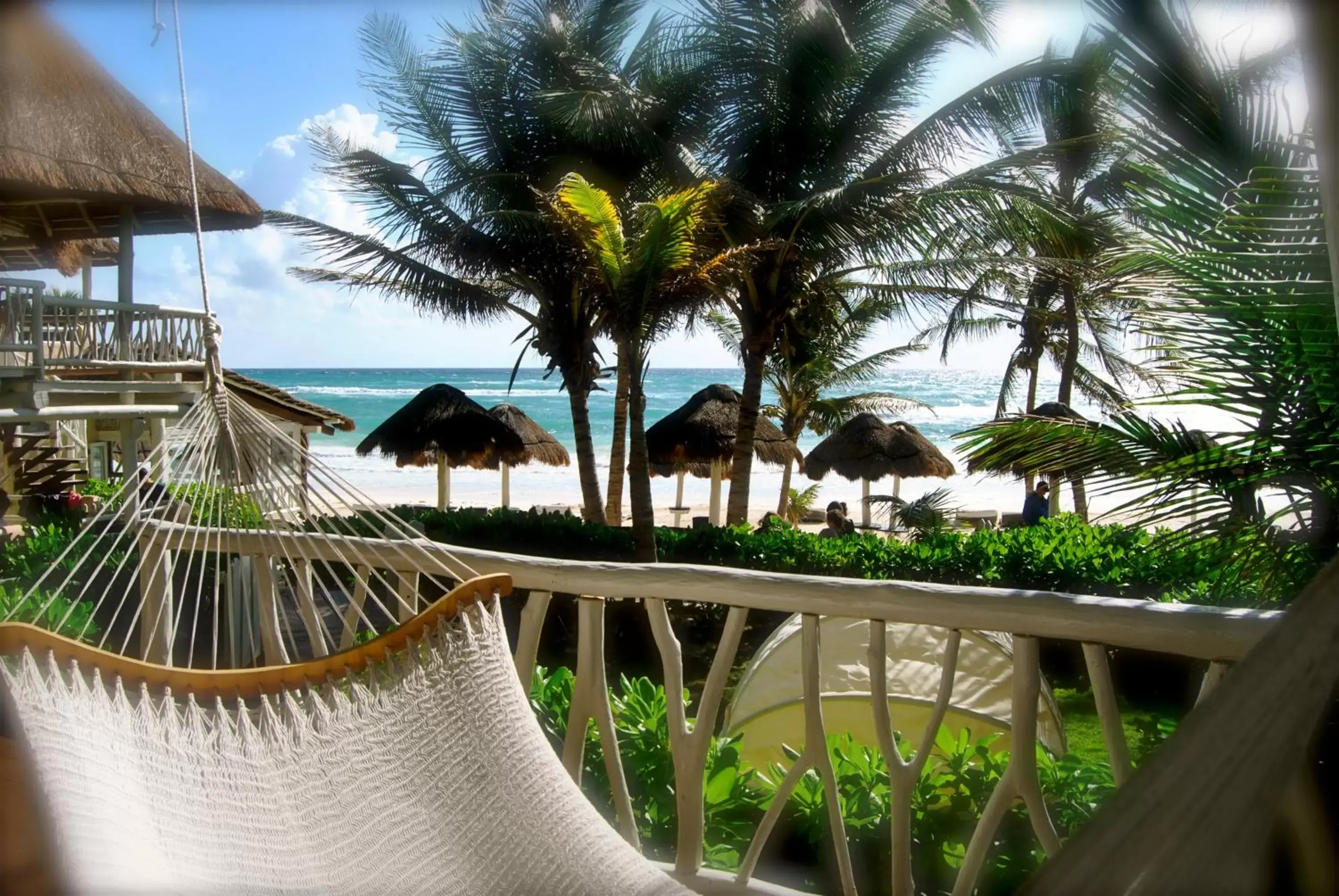 Balcony/Terrace in Villa Las Estrellas Tulum - located at the party zone