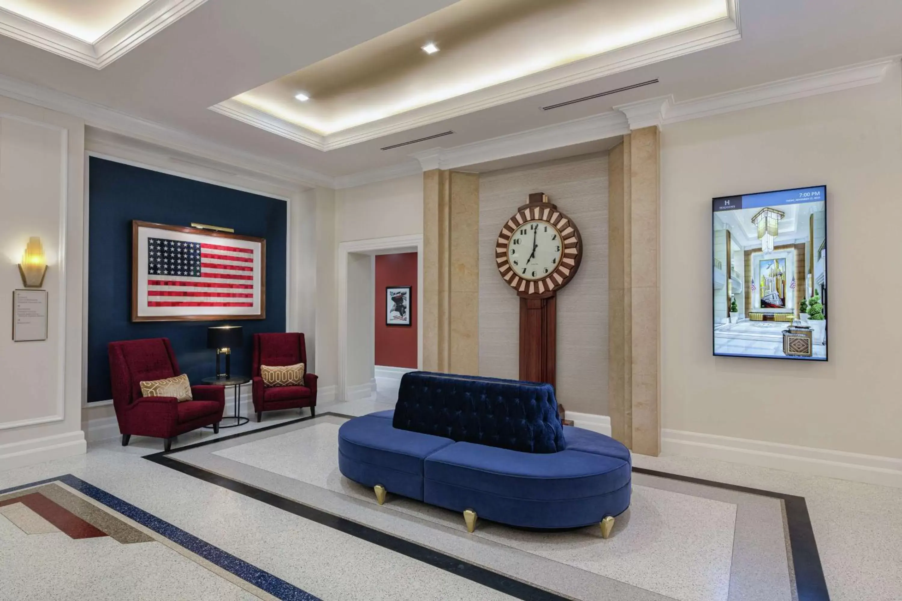 Lobby or reception, Seating Area in Higgins Hotel, Official Hotel of The National WWII Museum, Curio Collection by Hilton