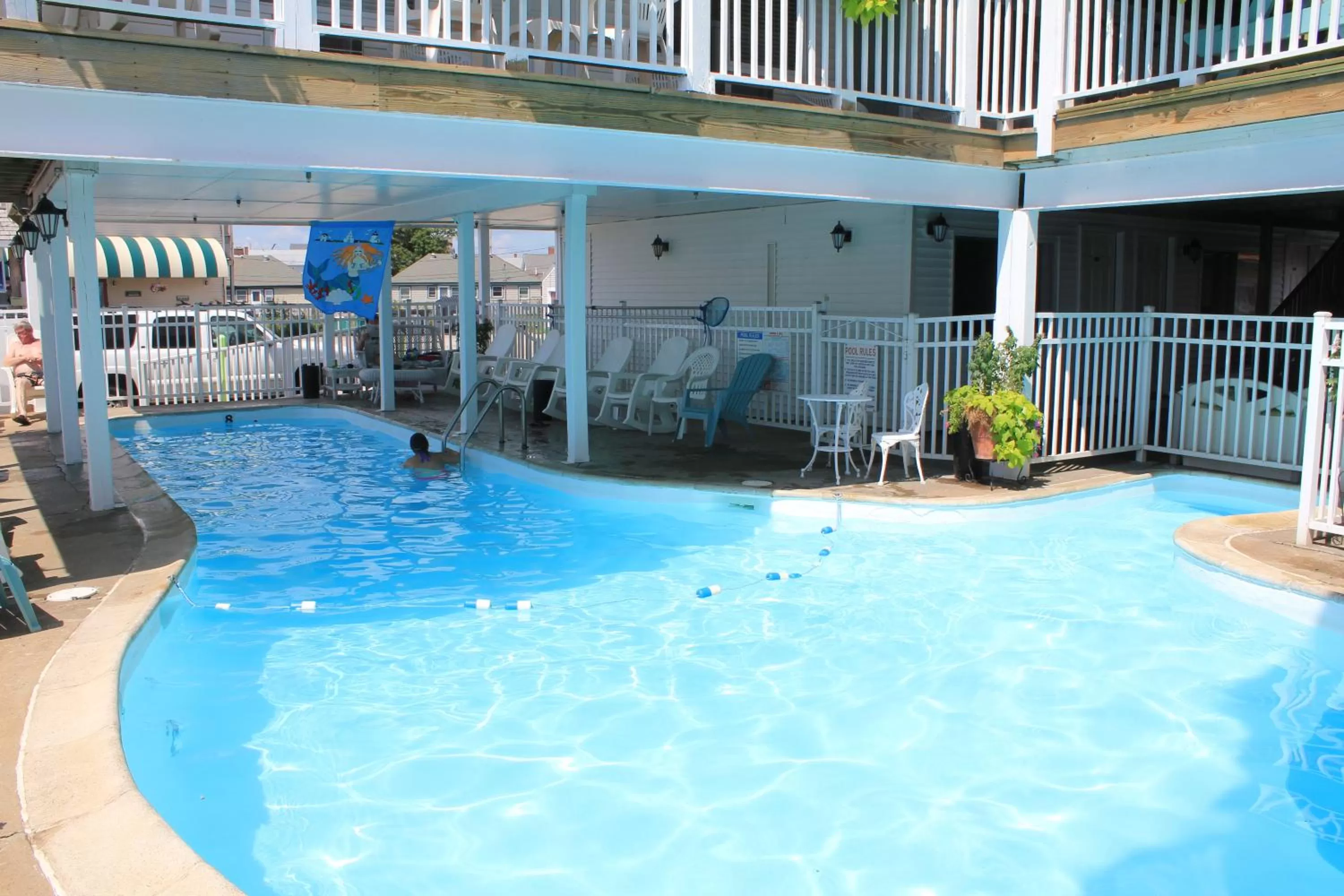 Pool view in The Atlantic Motel
