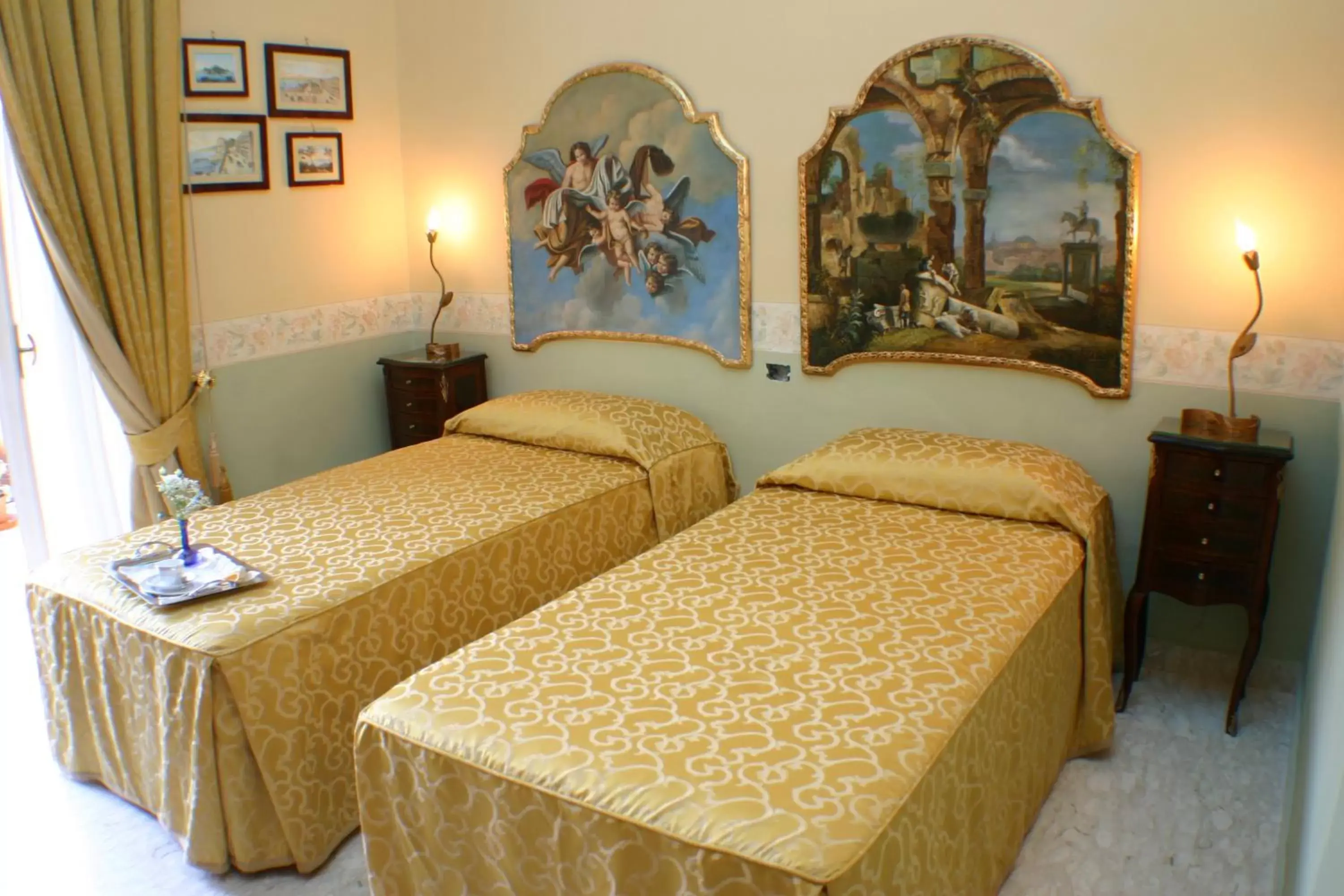 Decorative detail, Bed in Hotel Art Resort Galleria Umberto