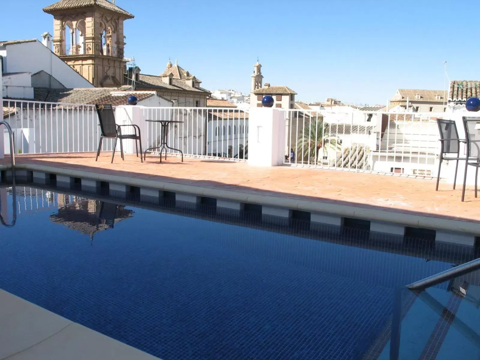 Balcony/Terrace, Swimming Pool in Hotel Infante Antequera
