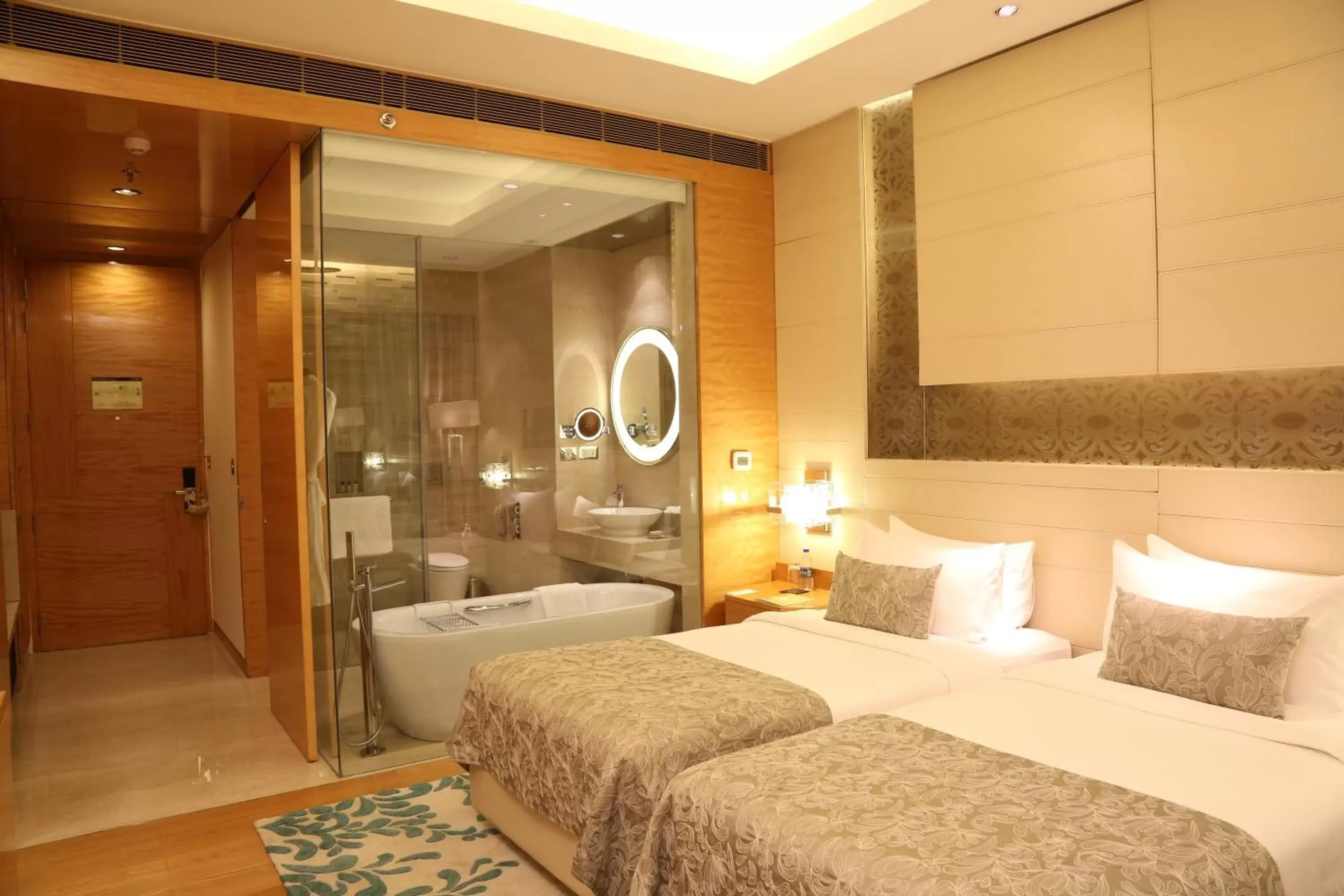 Bathroom, Bed in Taj City Centre Gurugram