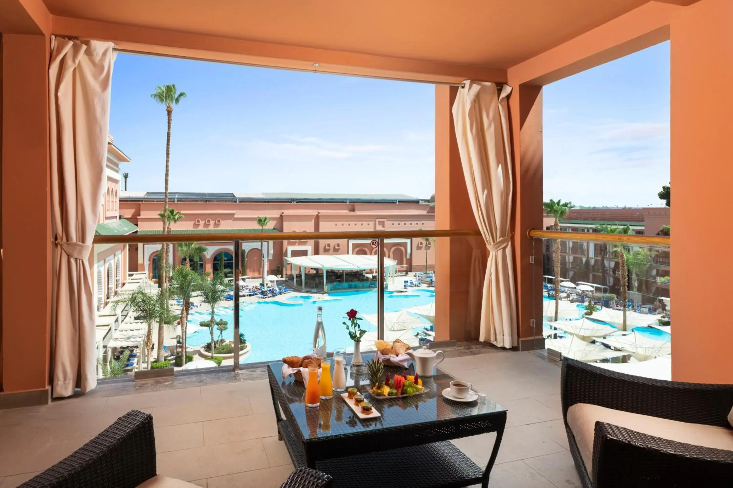 Balcony/Terrace, Pool View in Savoy Le Grand Hotel Marrakech