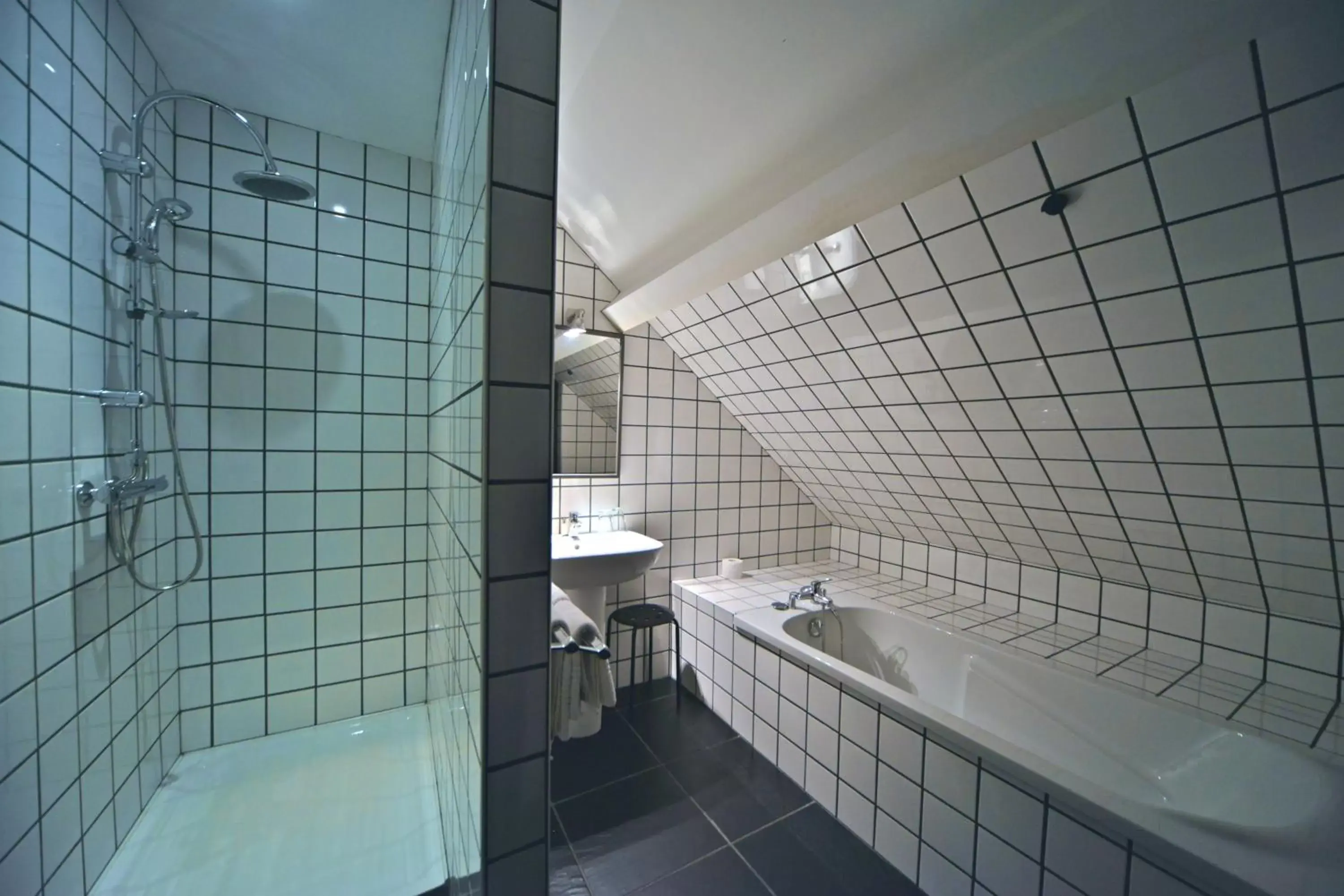 Shower, Bathroom in Logis - Hotel Restaurant La Mire