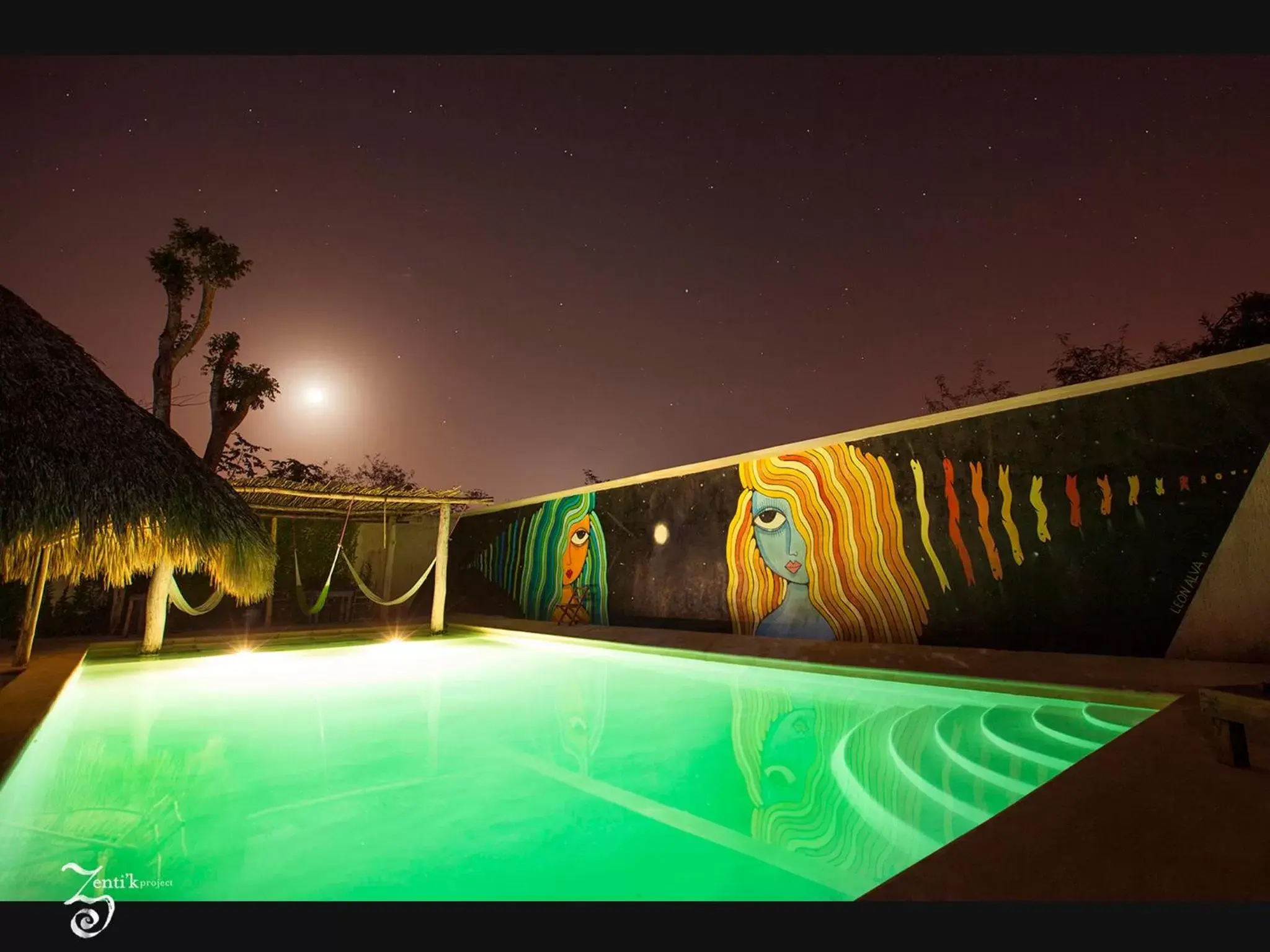 Night, Swimming Pool in Hotel Zentik Project & Saline Cave