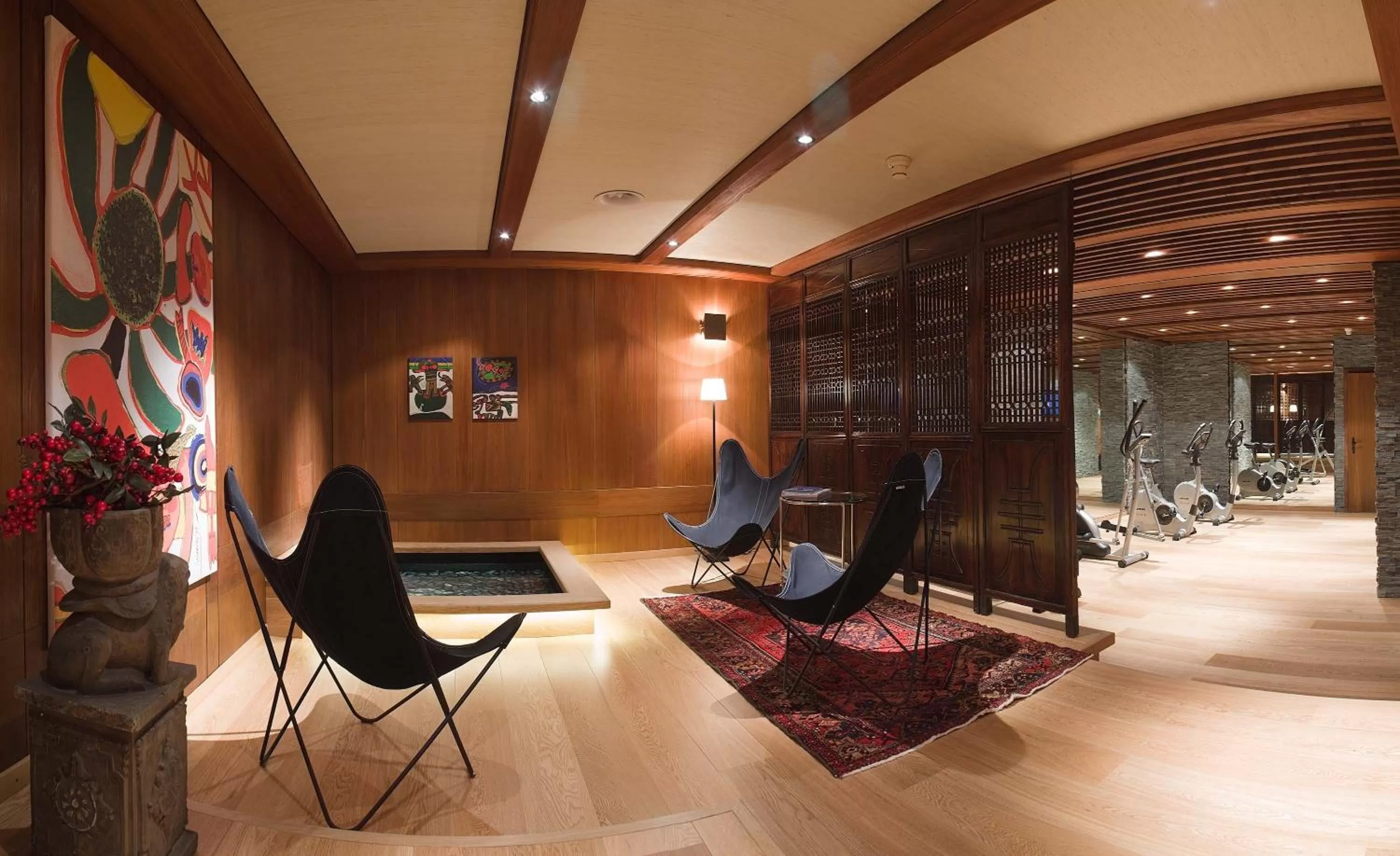 Fitness centre/facilities in Hôtel de la Forêt